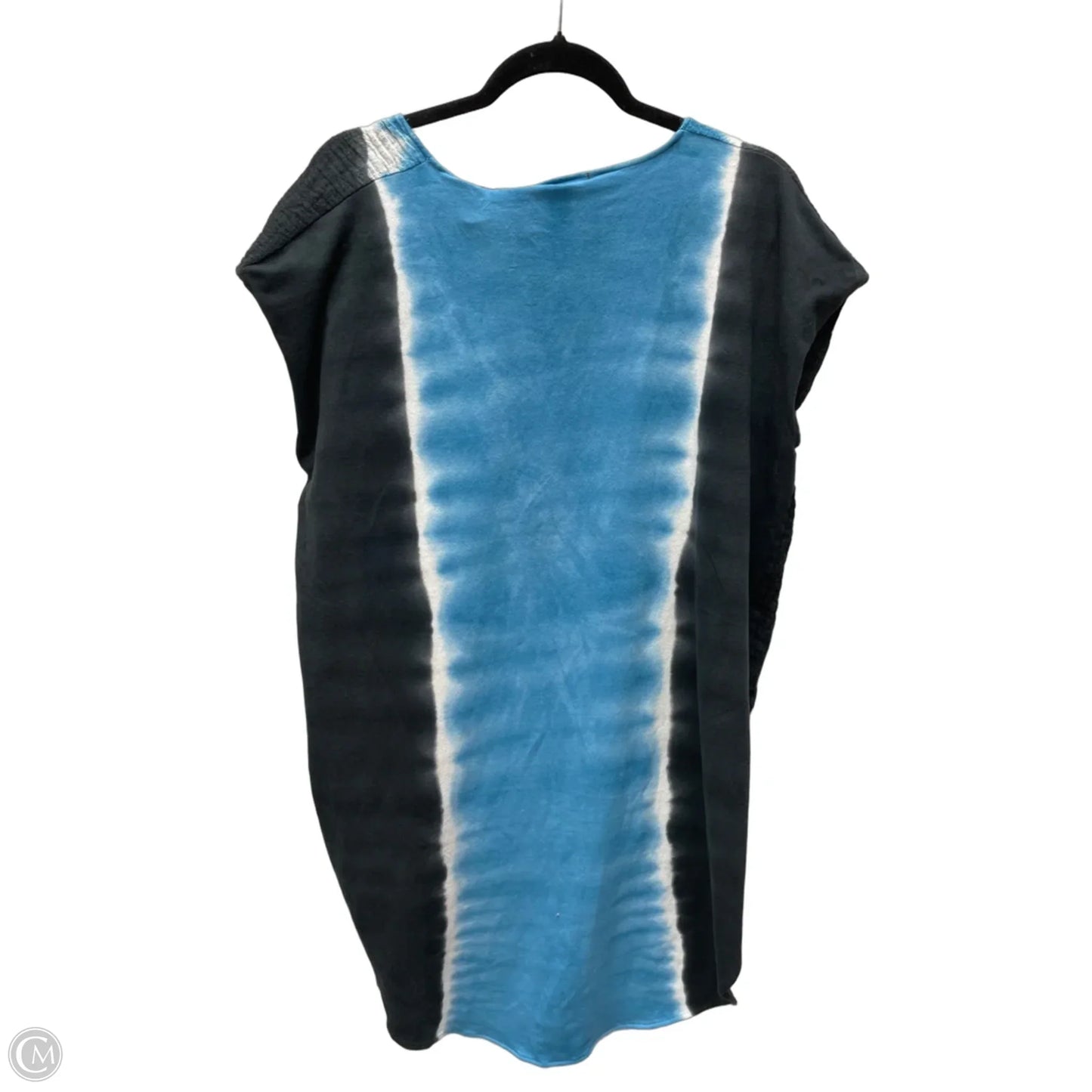 Tunic Short Sleeve By Clothes Mentor In Black & Blue, Size: Xs