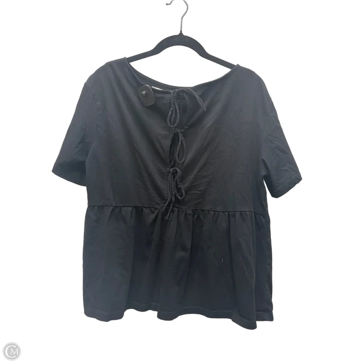 Top Short Sleeve By H&m In Black, Size: M