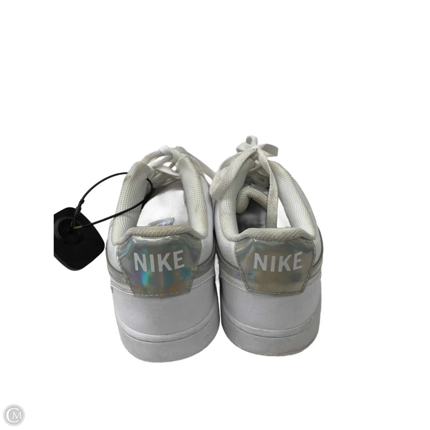 Shoes Sneakers By Nike In Silver & White, Size: 8.5