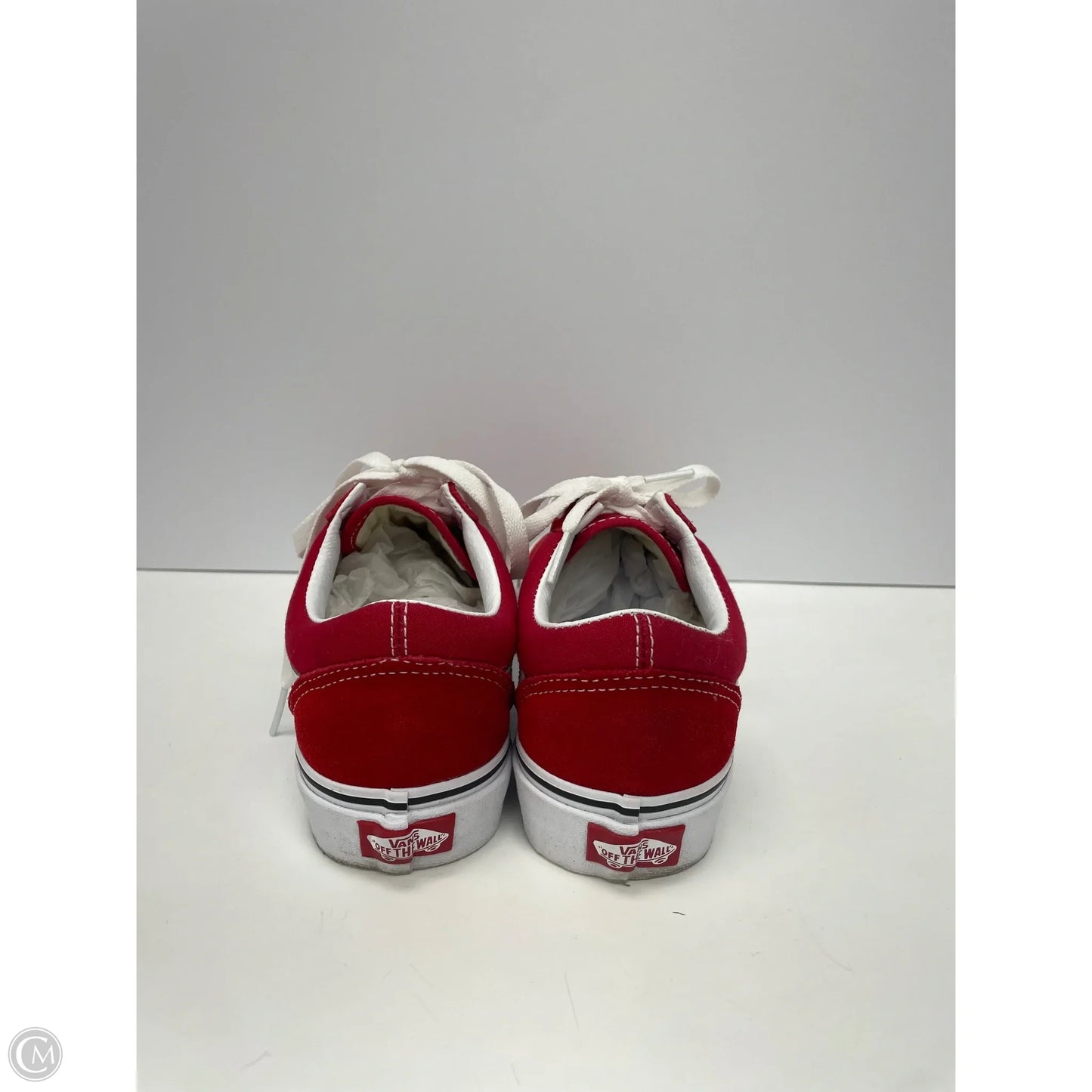 Shoes Sneakers By Vans In Red & White, Size: 7.5