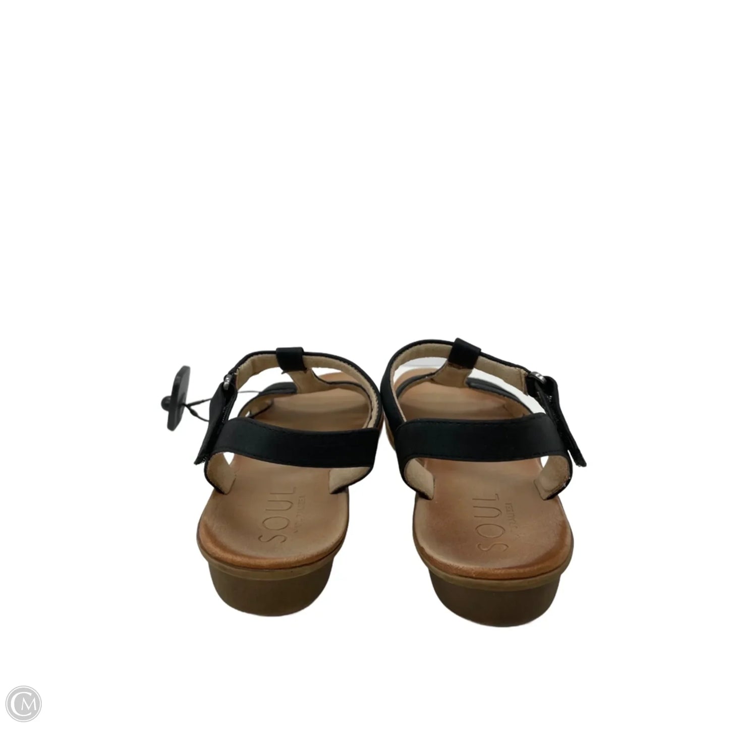 Sandals Flats By Clothes Mentor In Black & Brown, Size: 8.5