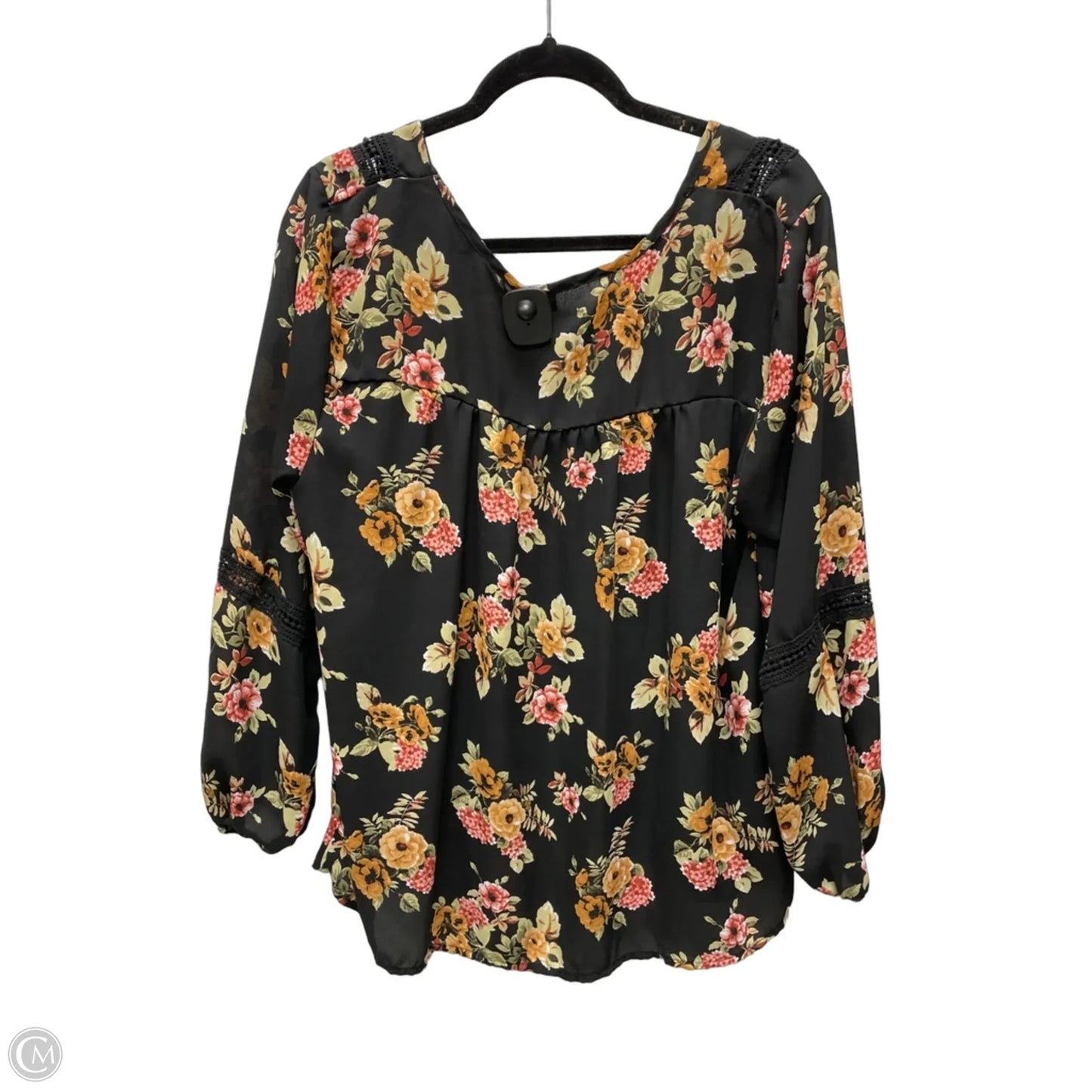 Top Long Sleeve By Charlotte Russe In Black, Size: 1x