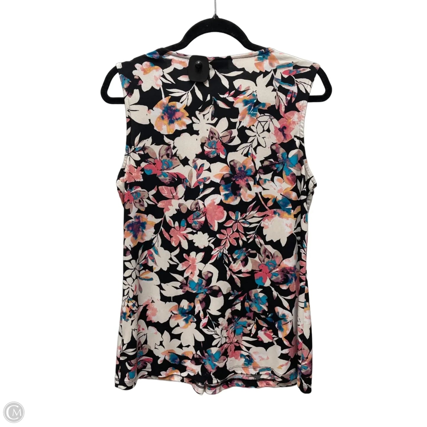 Top Sleeveless By Dana Buchman In Floral Print, Size: M