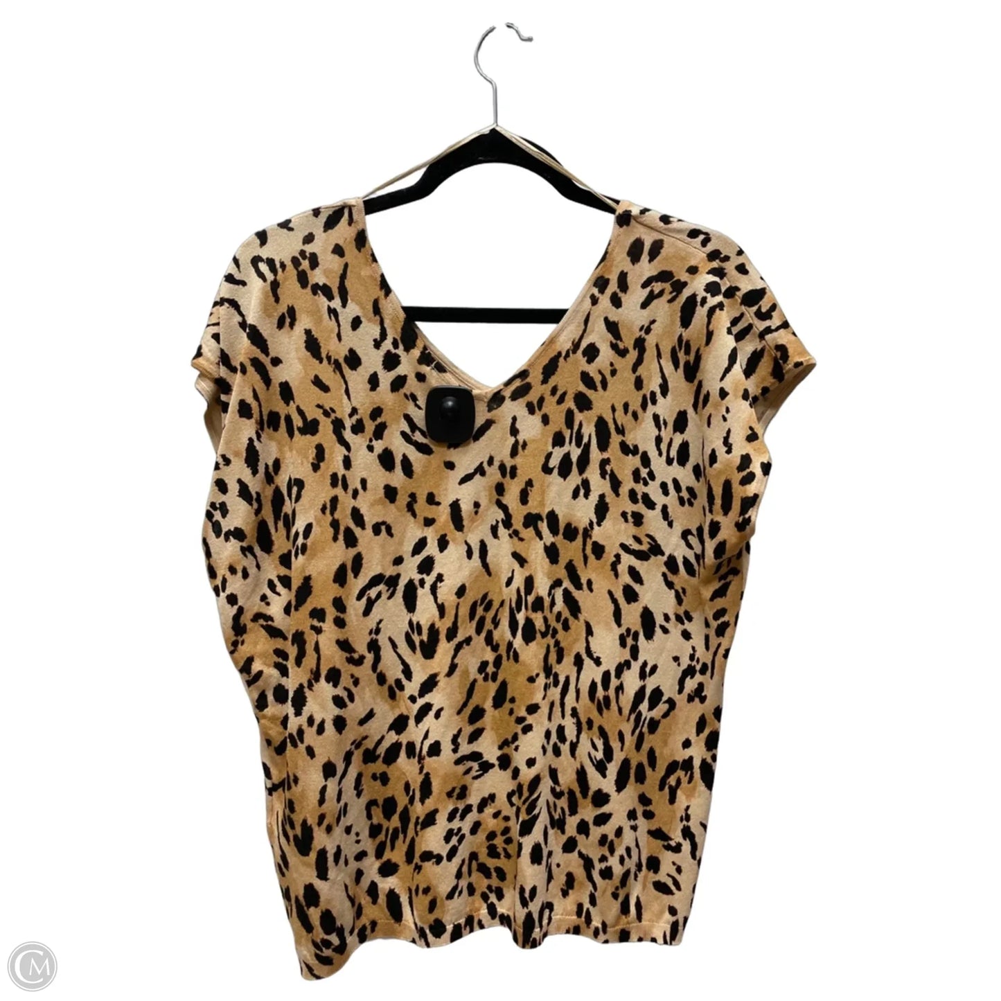 Top Short Sleeve By Inc In Animal Print, Size: Xl