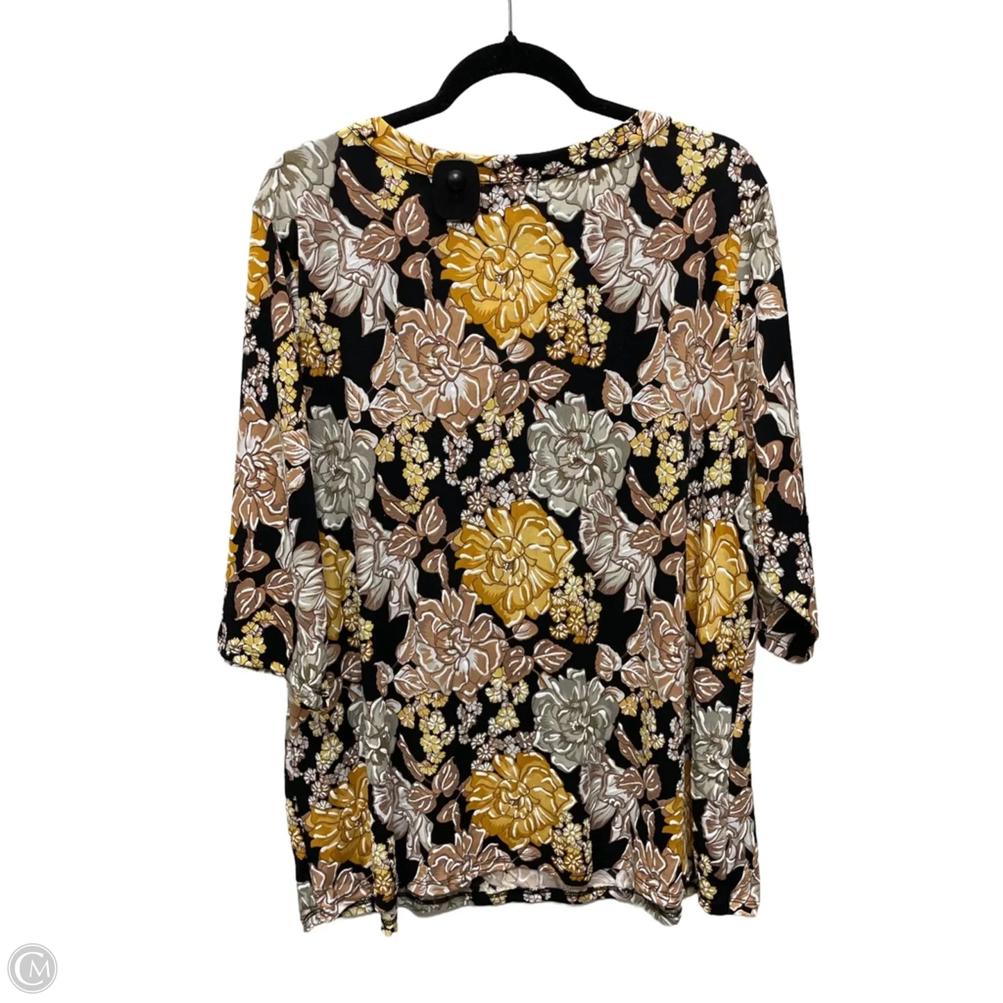 Top 3/4 Sleeve By Clothes Mentor In Floral Print, Size: 2x