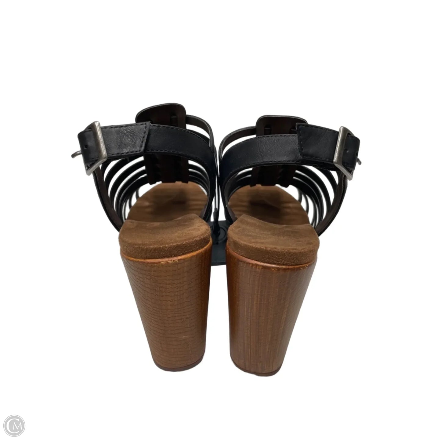 Sandals Heels Block By White Mountain In Black & Brown, Size: 10