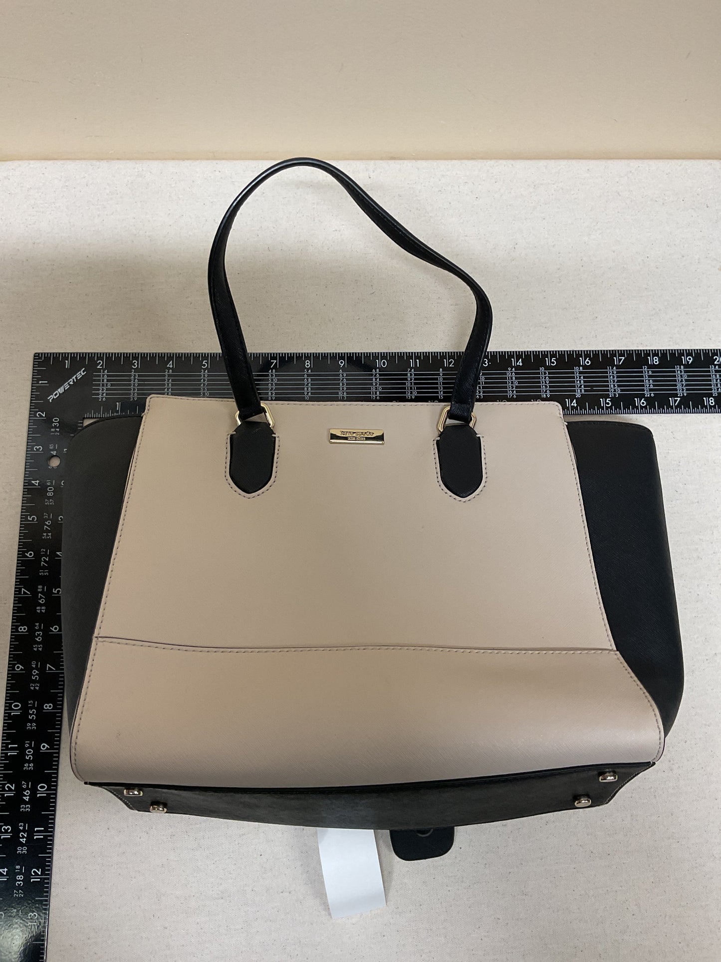 Handbag Designer By Kate Spade In Black & Cream, Size:Medium