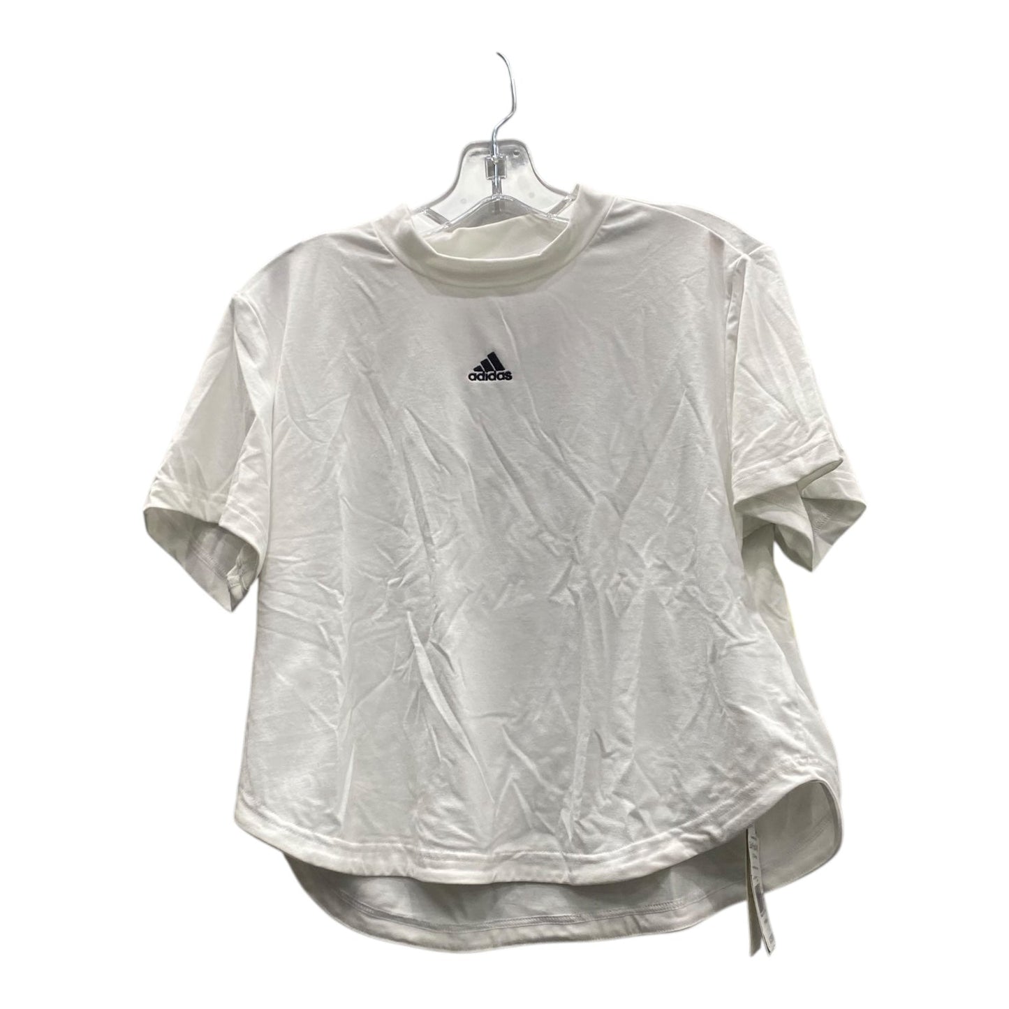 Athletic Top Ss By Adidas In White, Size:L