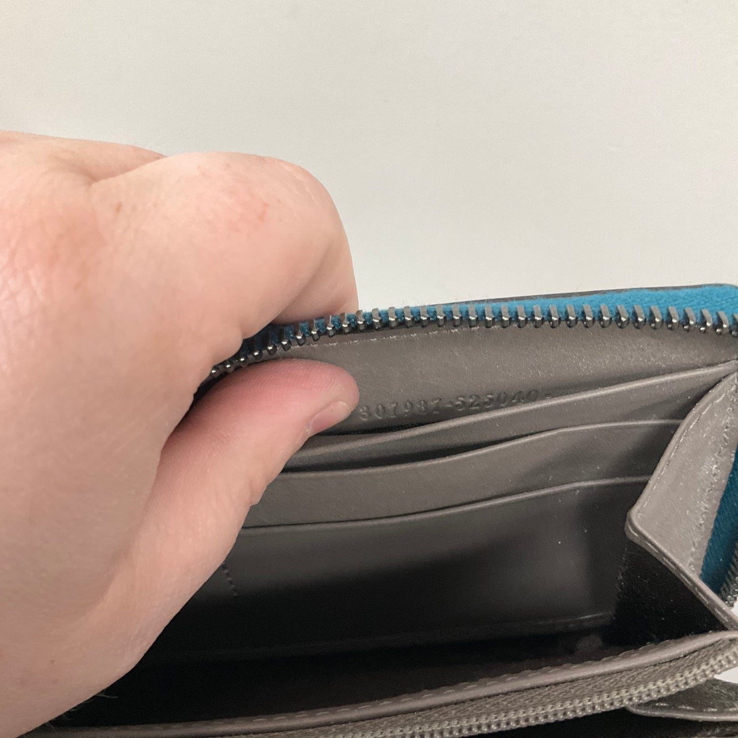 Wallet Luxury Designer By Gucci In Teal, Size:Large