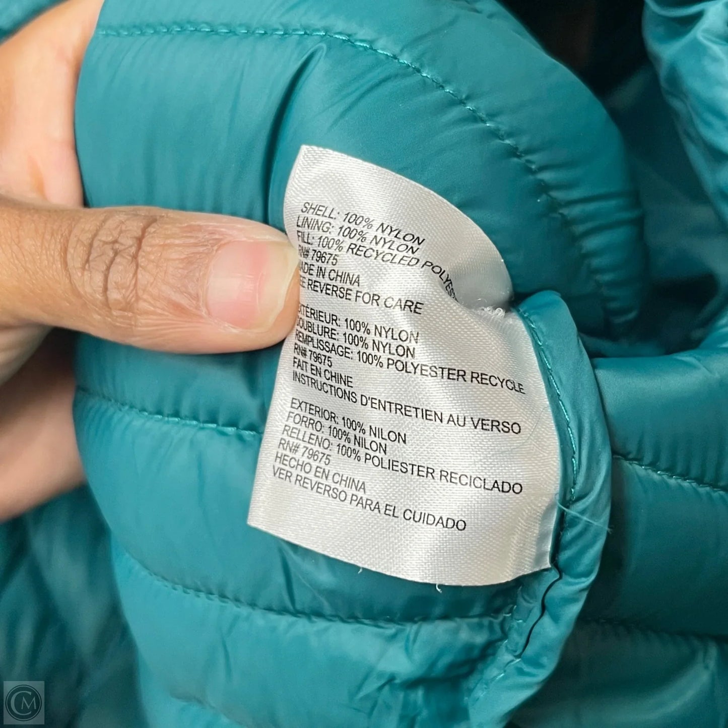 Jacket Puffer & Quilted By Michael By Michael Kors In Teal, Size: L