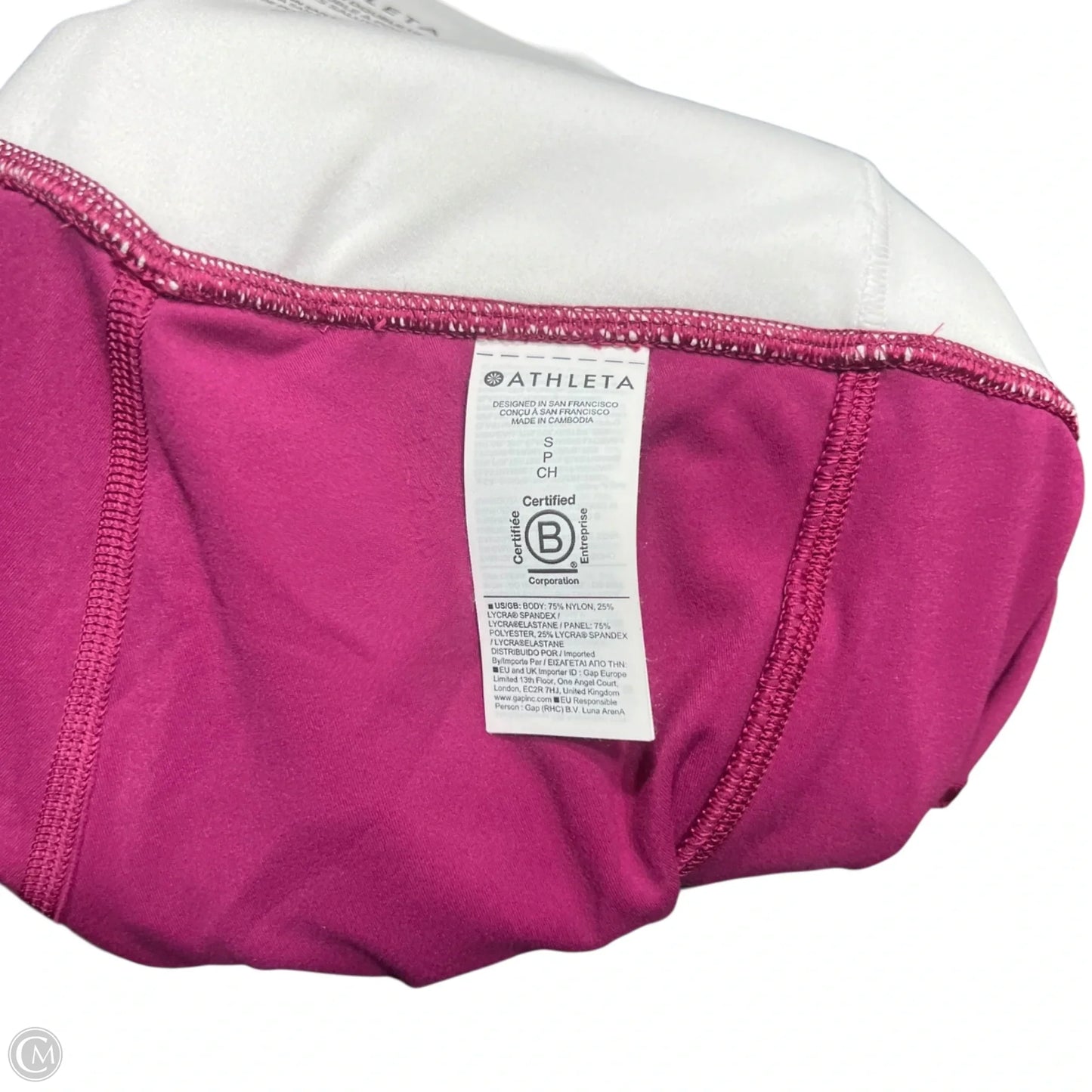 Athletic Leggings By Athleta In Pink & White, Size: S