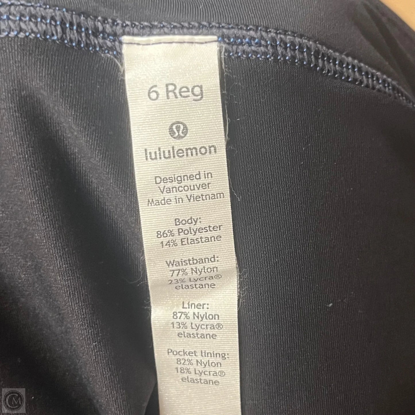 Athletic Skort By Lululemon In Black & Blue, Size: 6