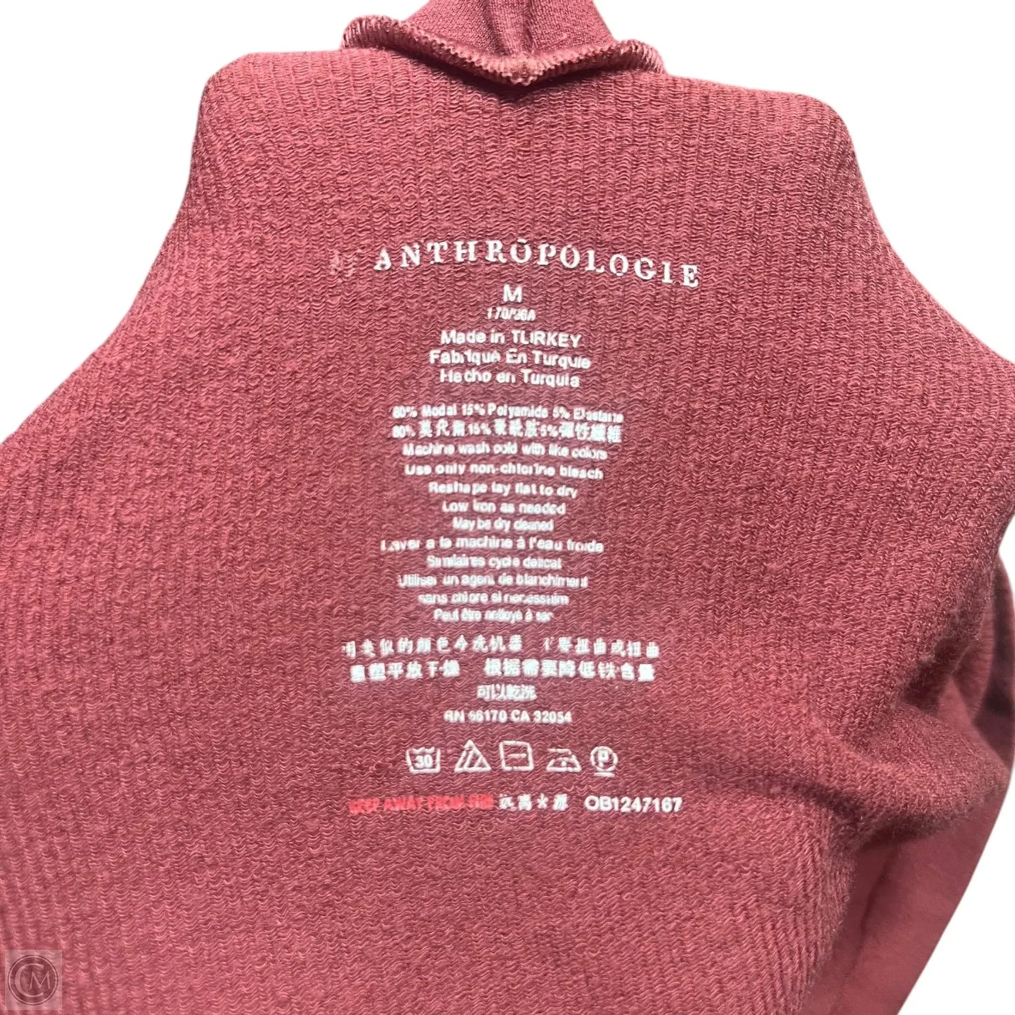 Top Long Sleeve By Anthropologie In Red, Size: M
