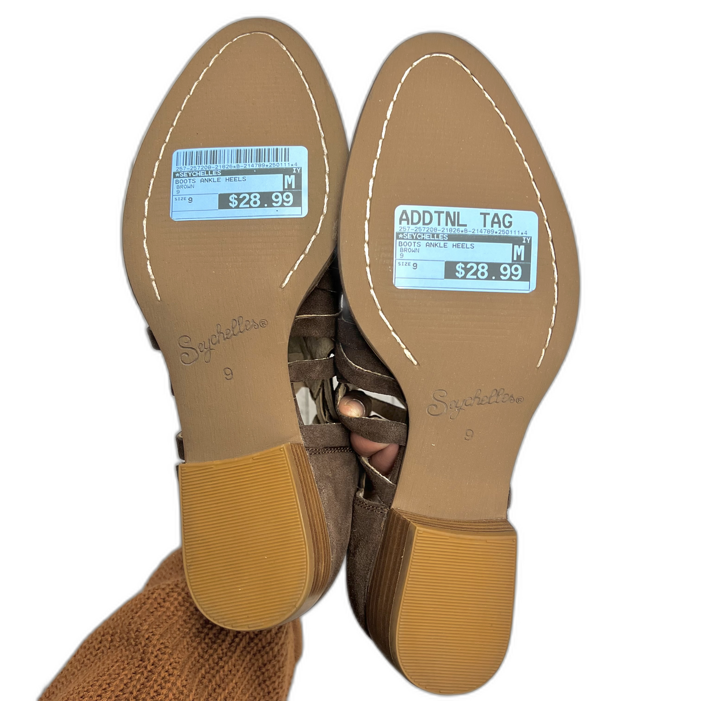 Boots Ankle Heels By Seychelles In Brown, Size: 9