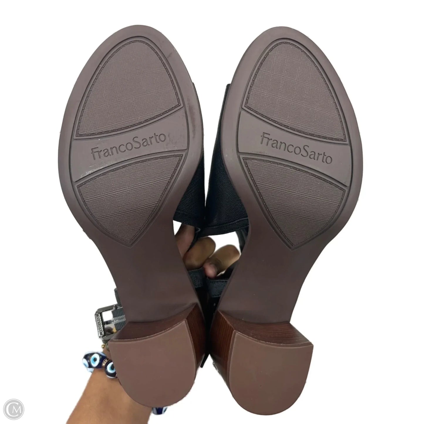 Sandals Heels Block By Franco Sarto In Black, Size: 7.5