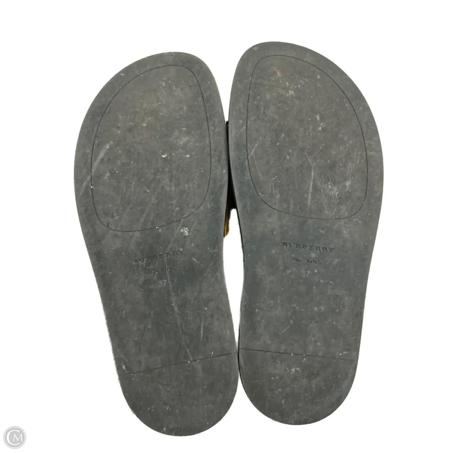 Sandals Luxury Designer By Burberry In Black & Red, Size: 6.5