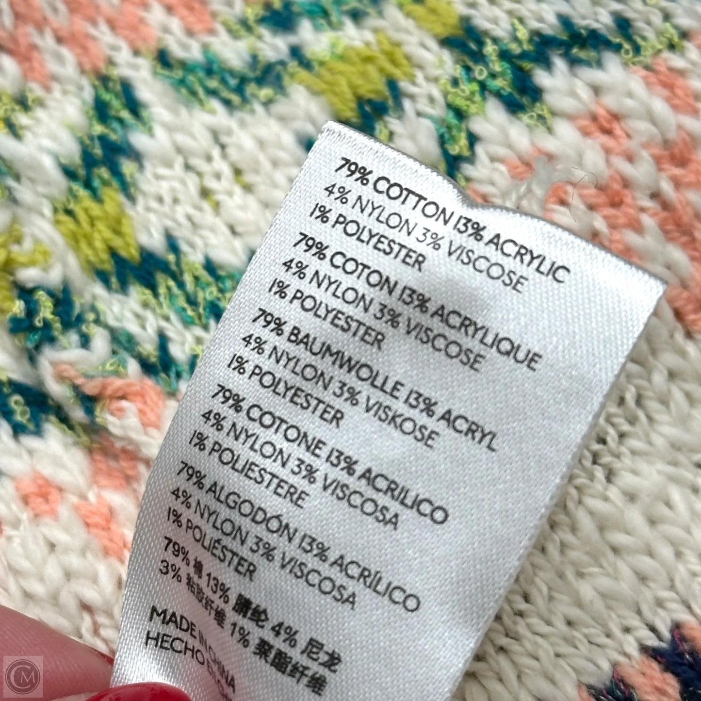 Sweater Cardigan By Pilcro In Cream & Green, Size: M/L