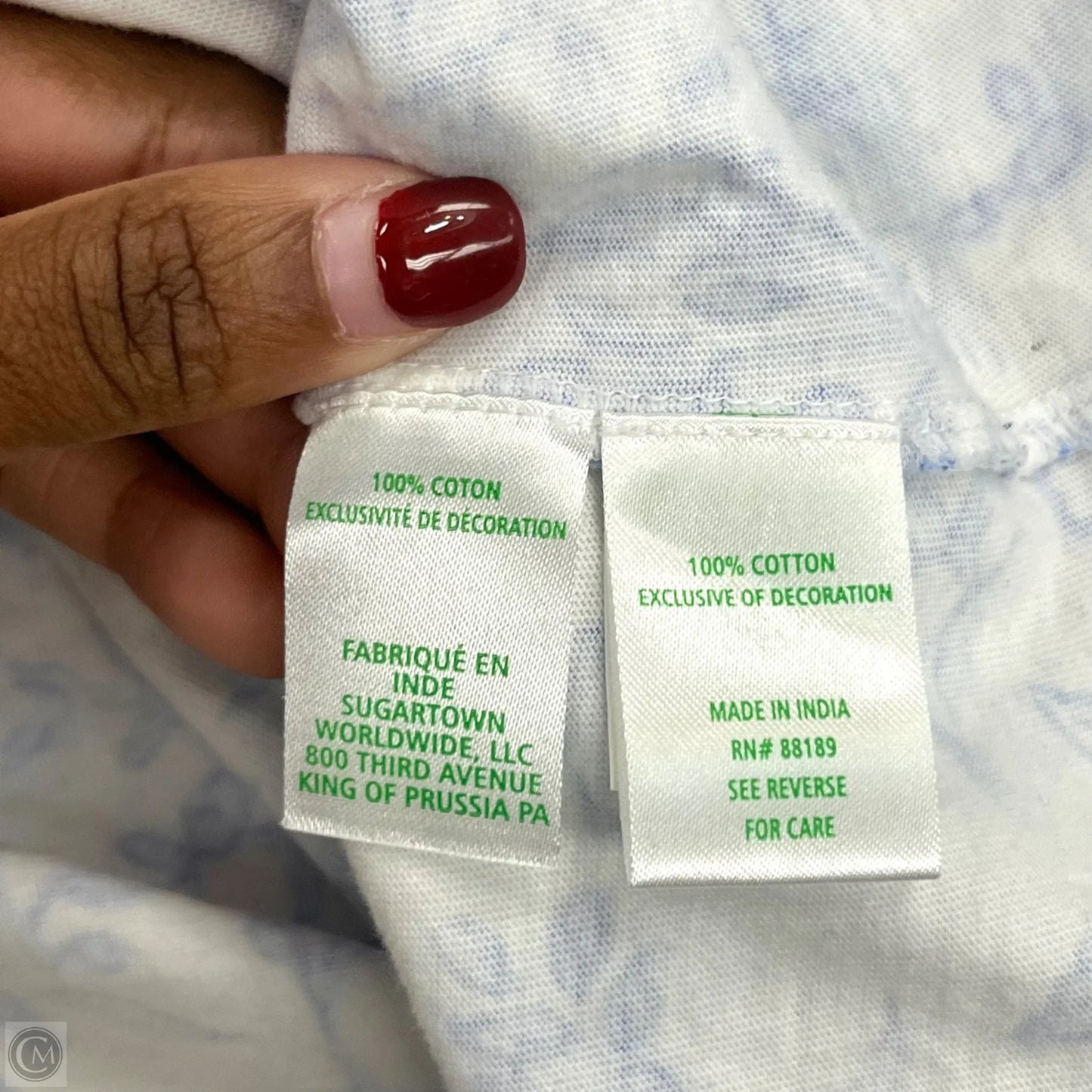 Top 3/4 Sleeve Designer By Lilly Pulitzer In Blue & White, Size: Xl