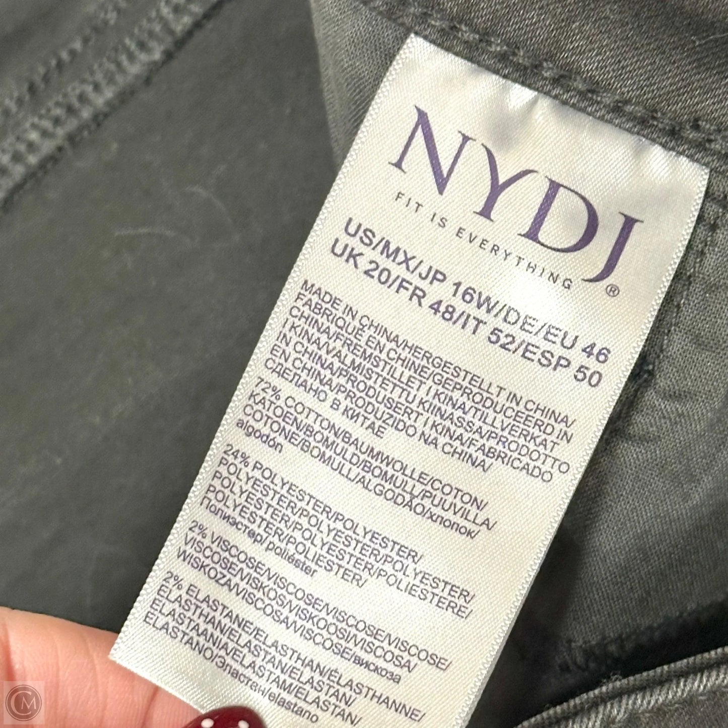 Jeans Straight By Not Your Daughters Jeans In Black Denim, Size: 16