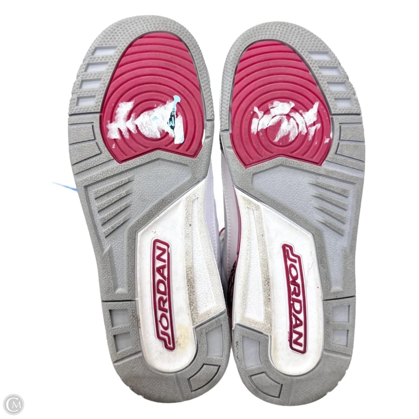 Shoes Luxury Designer By Jordan In Red & White, Size: 8