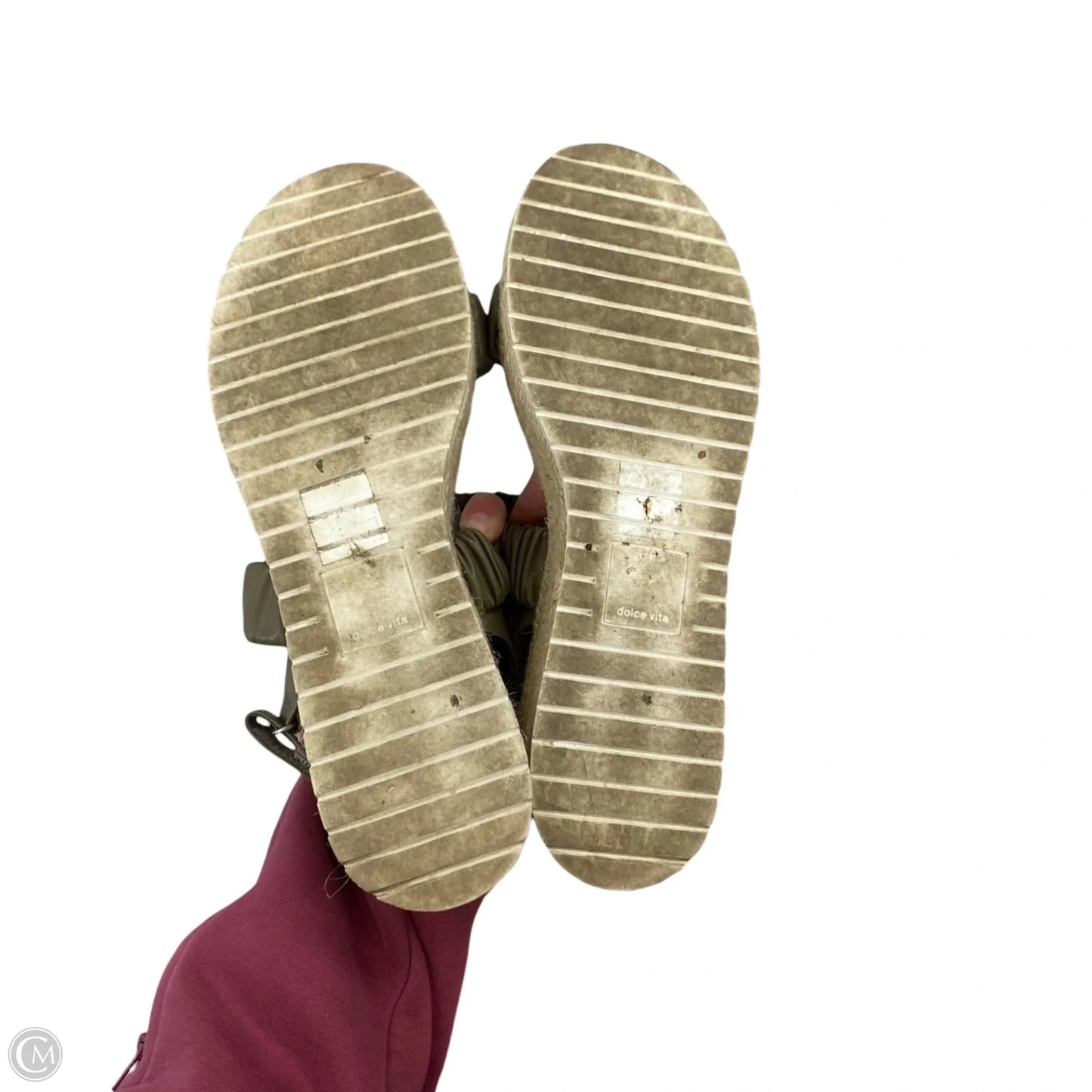 Sandals Heels Platform By Dolce Vita In Cream & Green, Size: 8.5