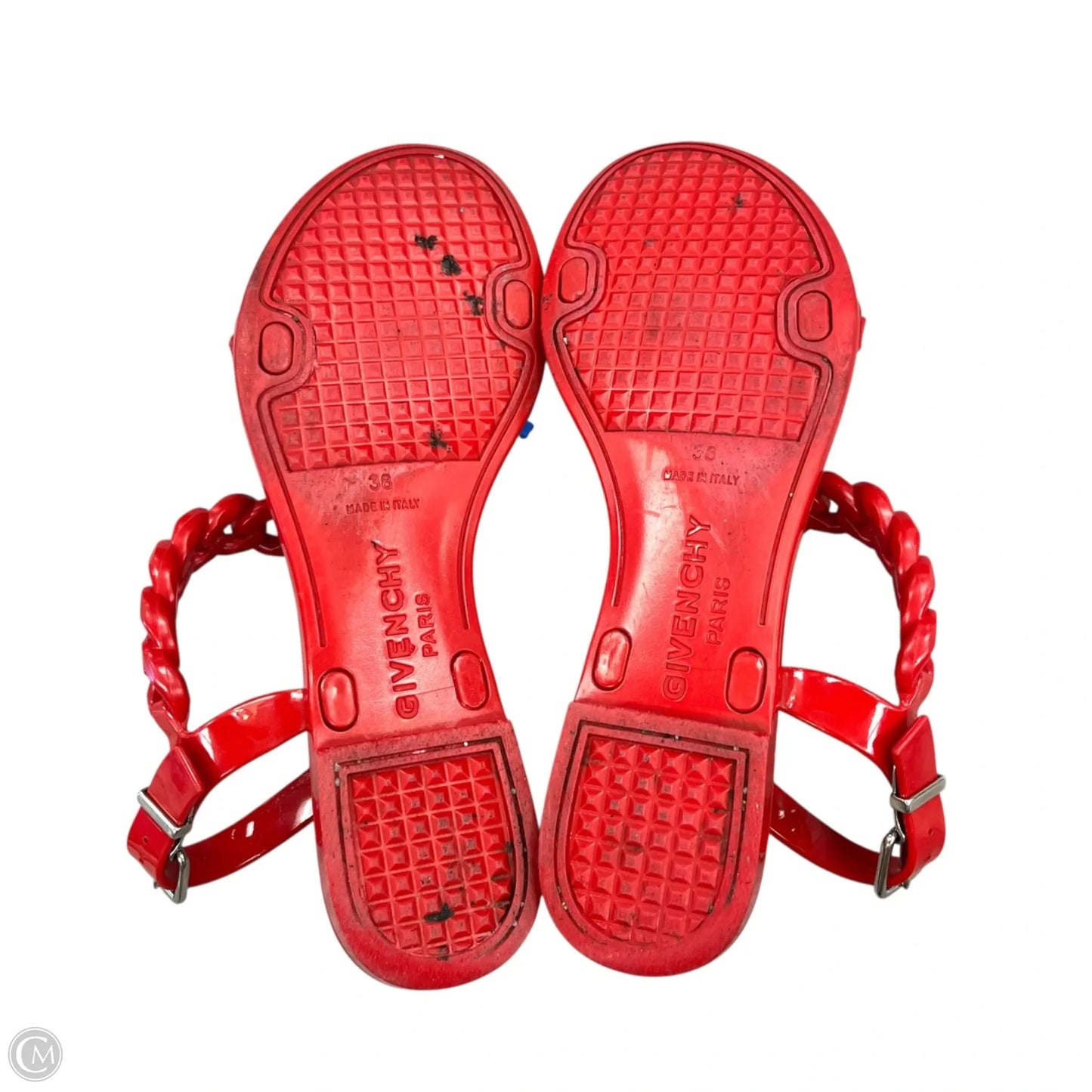 Sandals Luxury Designer By Givenchy In Red, Size: 7.5
