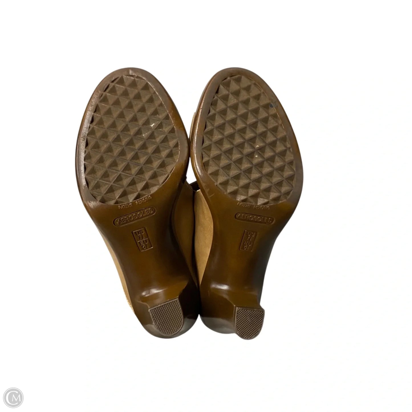 Sandals Heels Block By Aerosoles In Tan, Size: 7.5