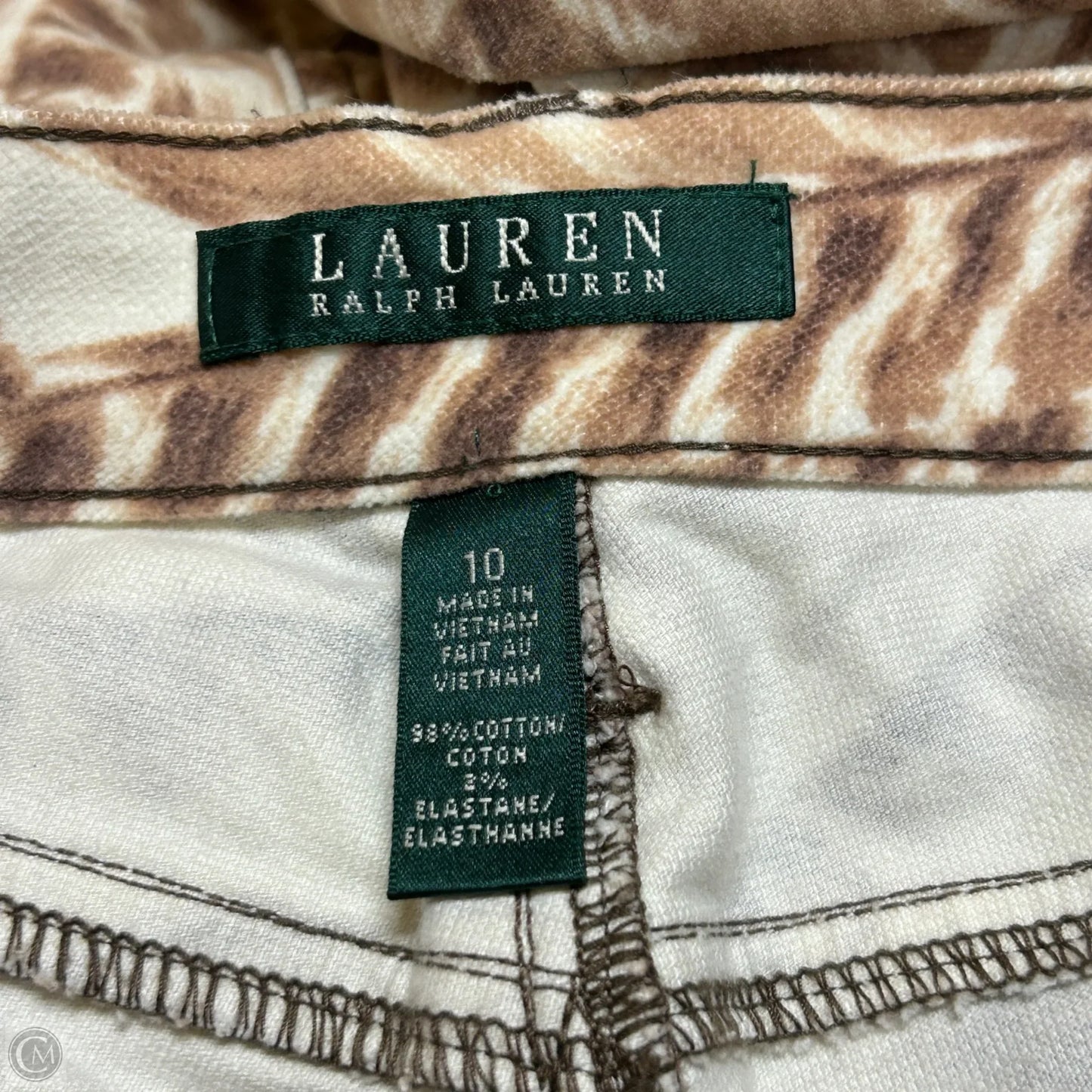 Jeans Straight By Lauren By Ralph Lauren In Tan & White, Size: 10
