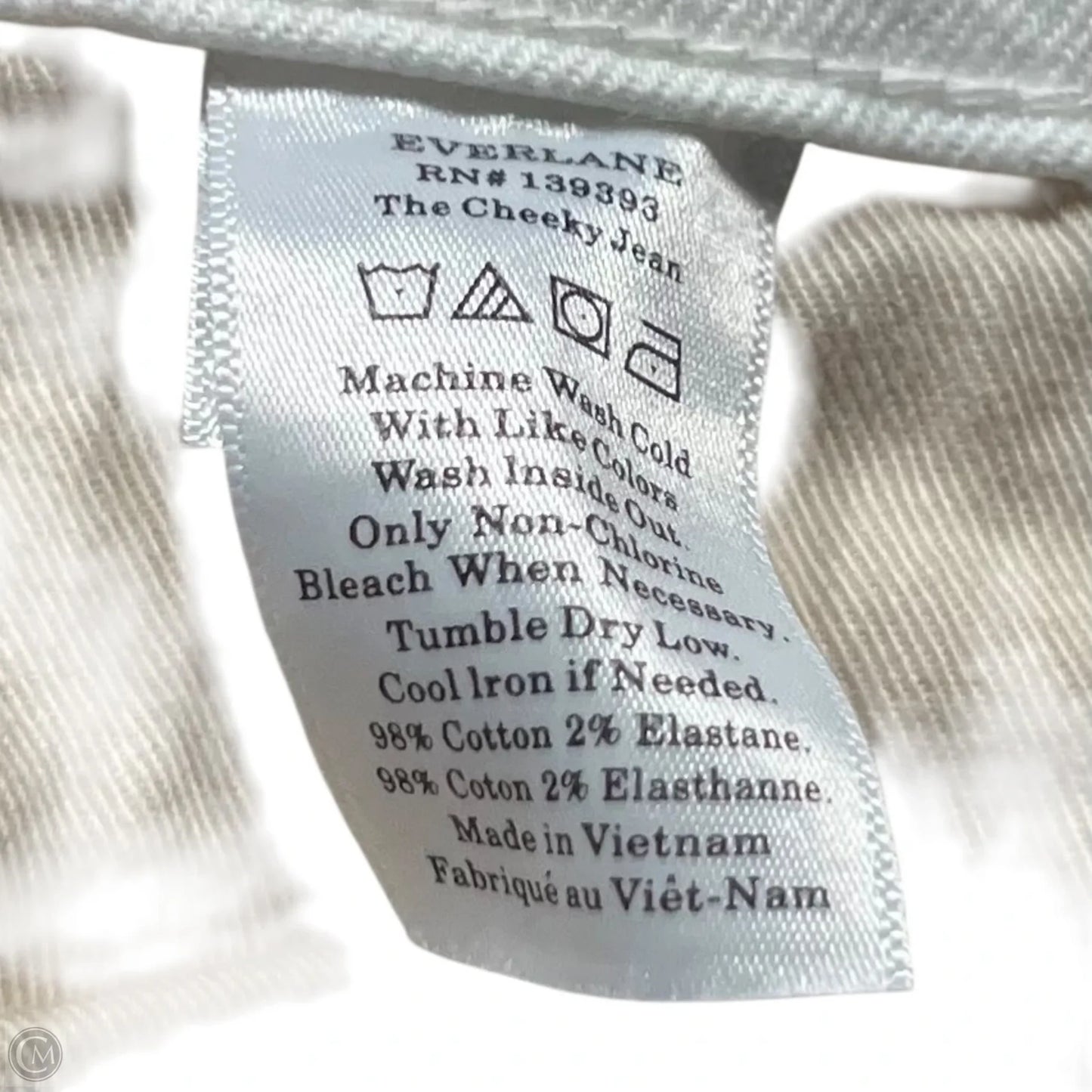Jeans Straight By Everlane In Cream Denim, Size: 2