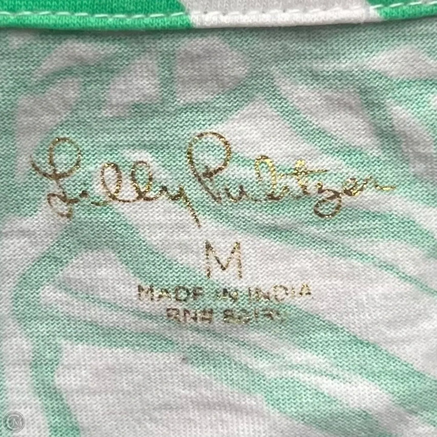 Dress Designer By Lilly Pulitzer In Green & White, Size: M