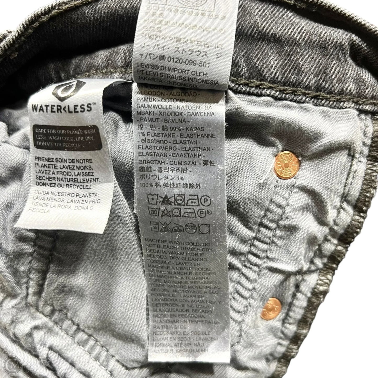 Jeans Straight By Levis In Black Denim, Size: 10
