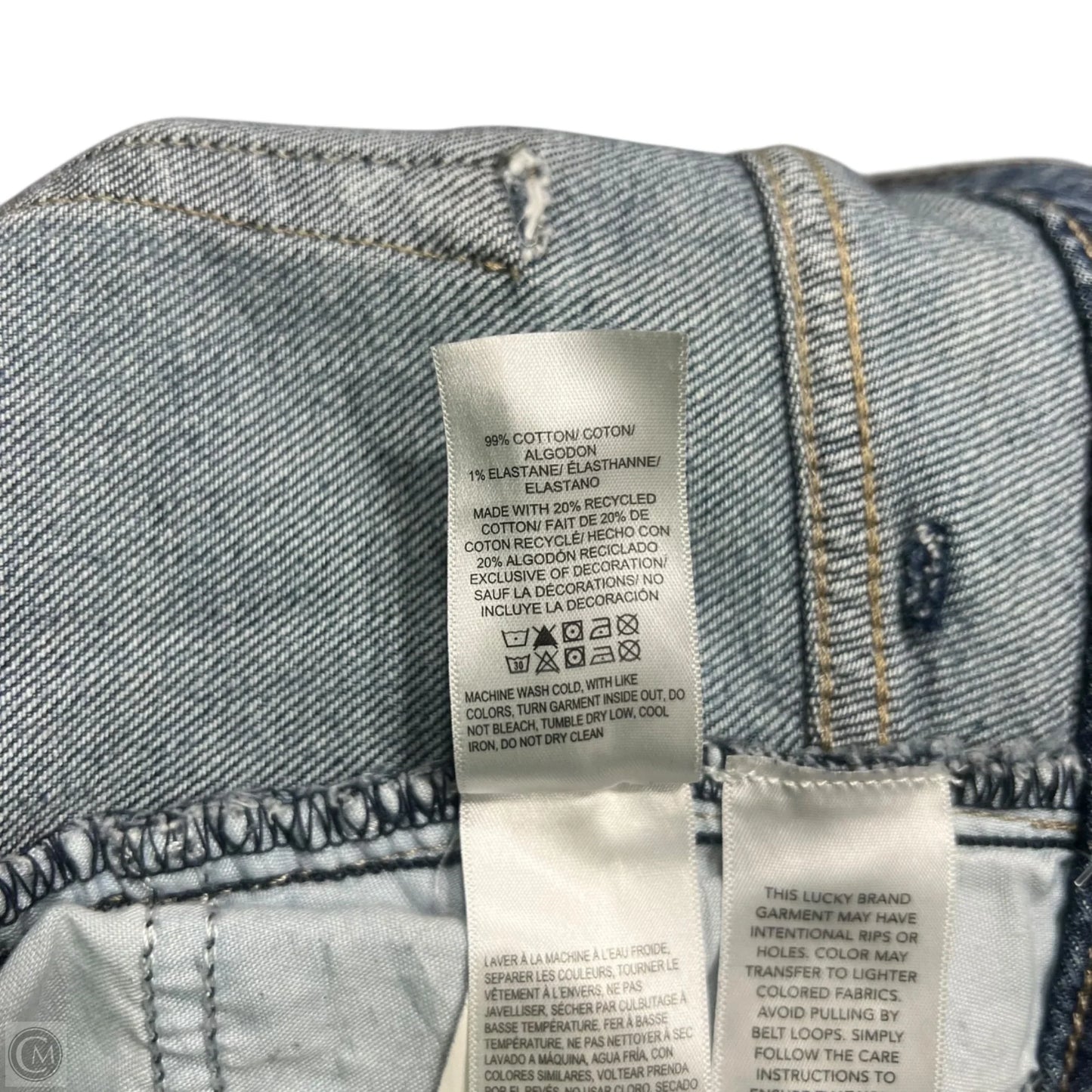 Jeans Wide Leg By Lucky Brand In Blue Denim, Size: 0
