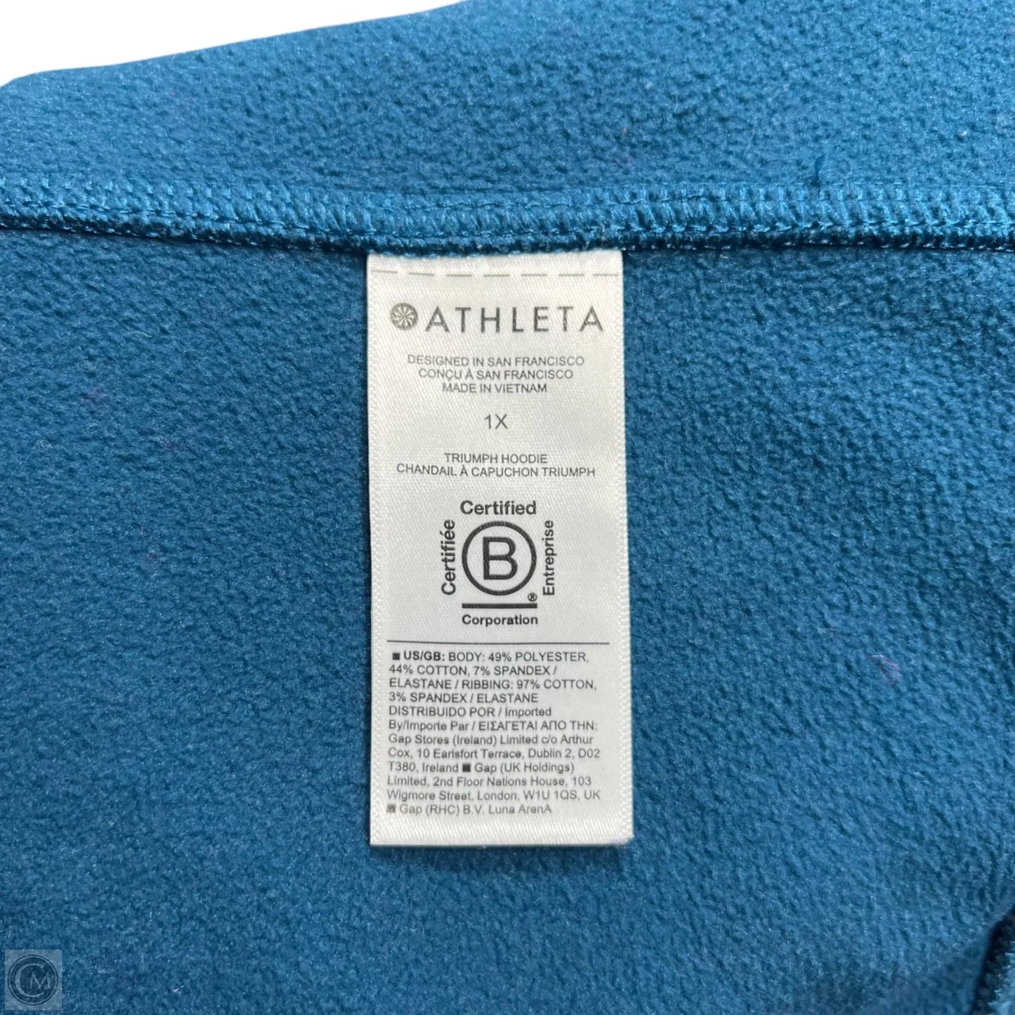 Athletic Sweatshirt Hoodie By Athleta In Teal, Size: 1x