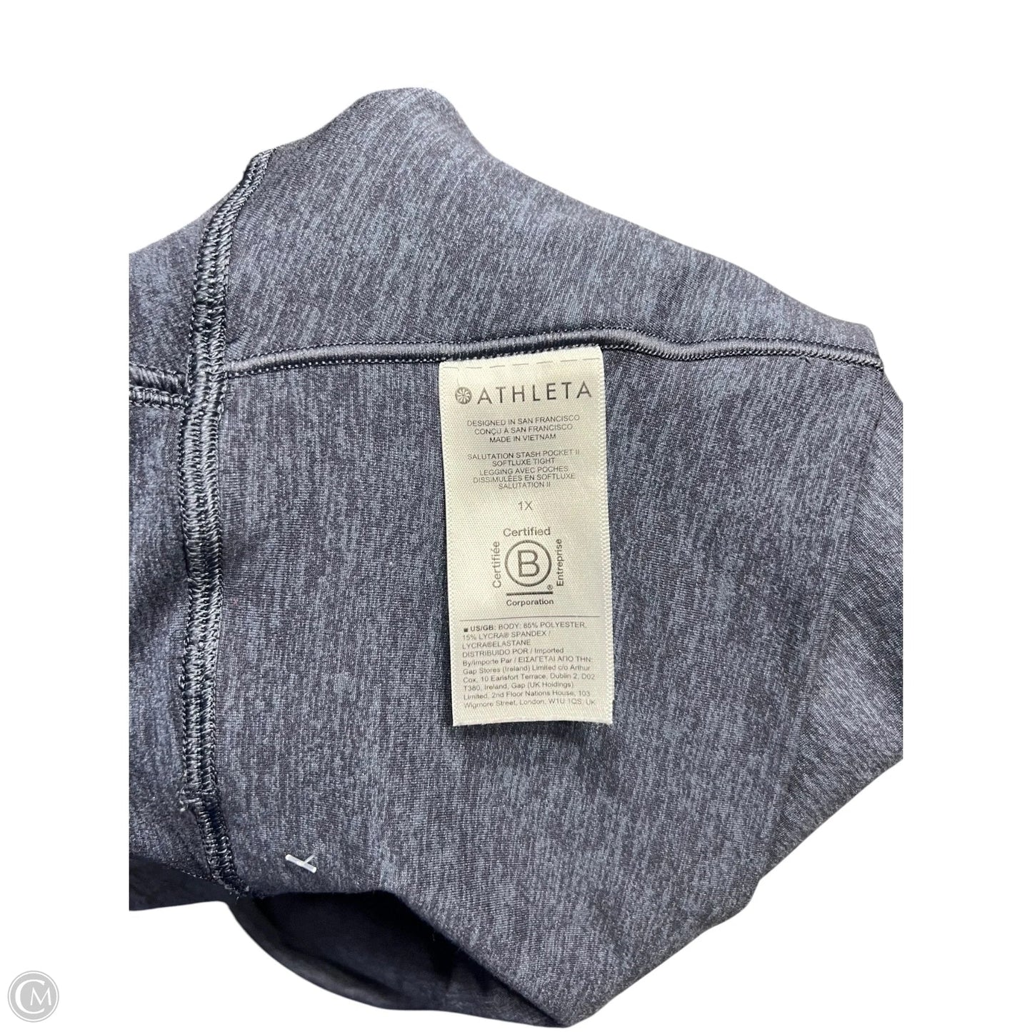 Athletic Leggings By Athleta In Black & Blue, Size: 18