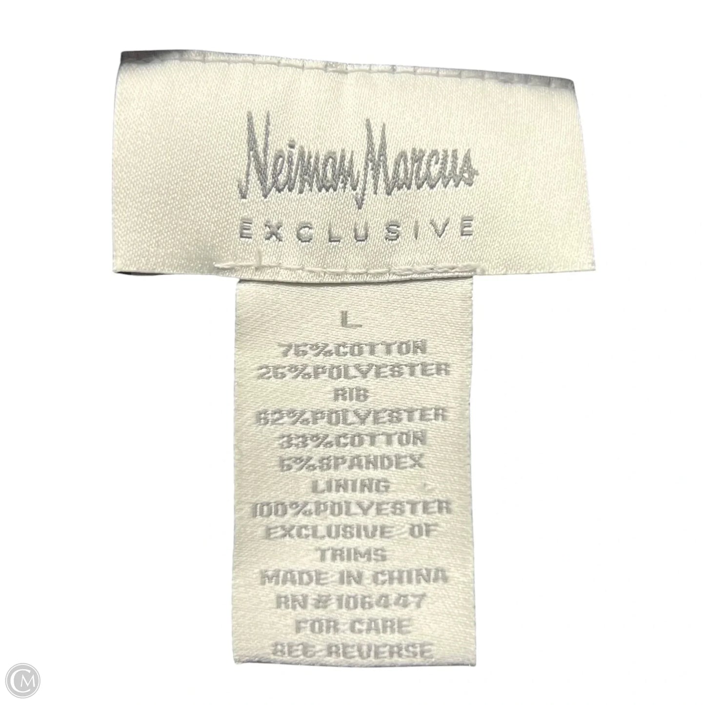 Jacket Designer By Neiman Marcus In Blue & Grey, Size: L