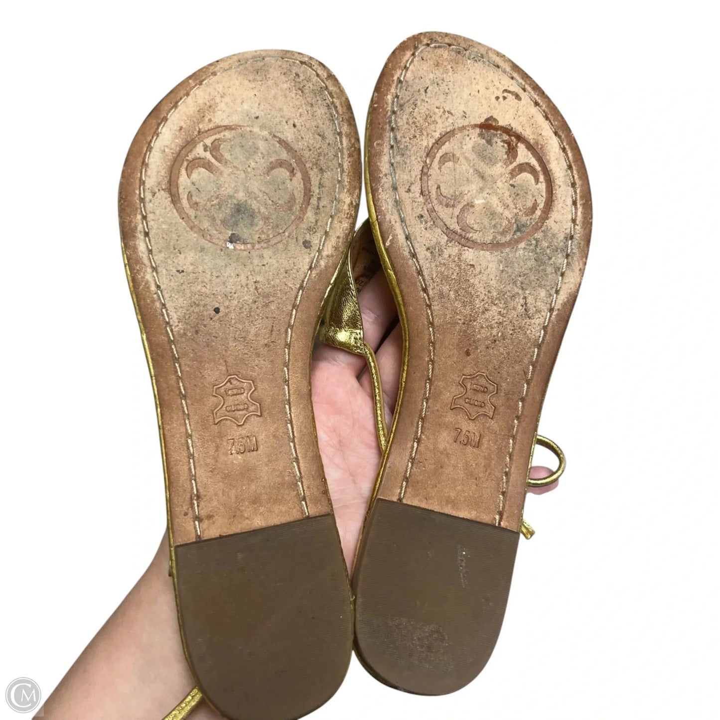 Sandals Flats By Luxtrada In Gold, Size: 7.5