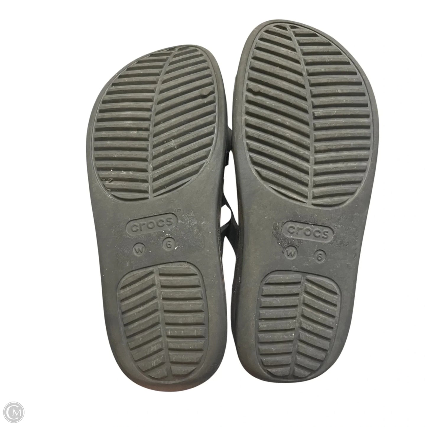 Sandals Flats By Crocs In Black, Size: 6