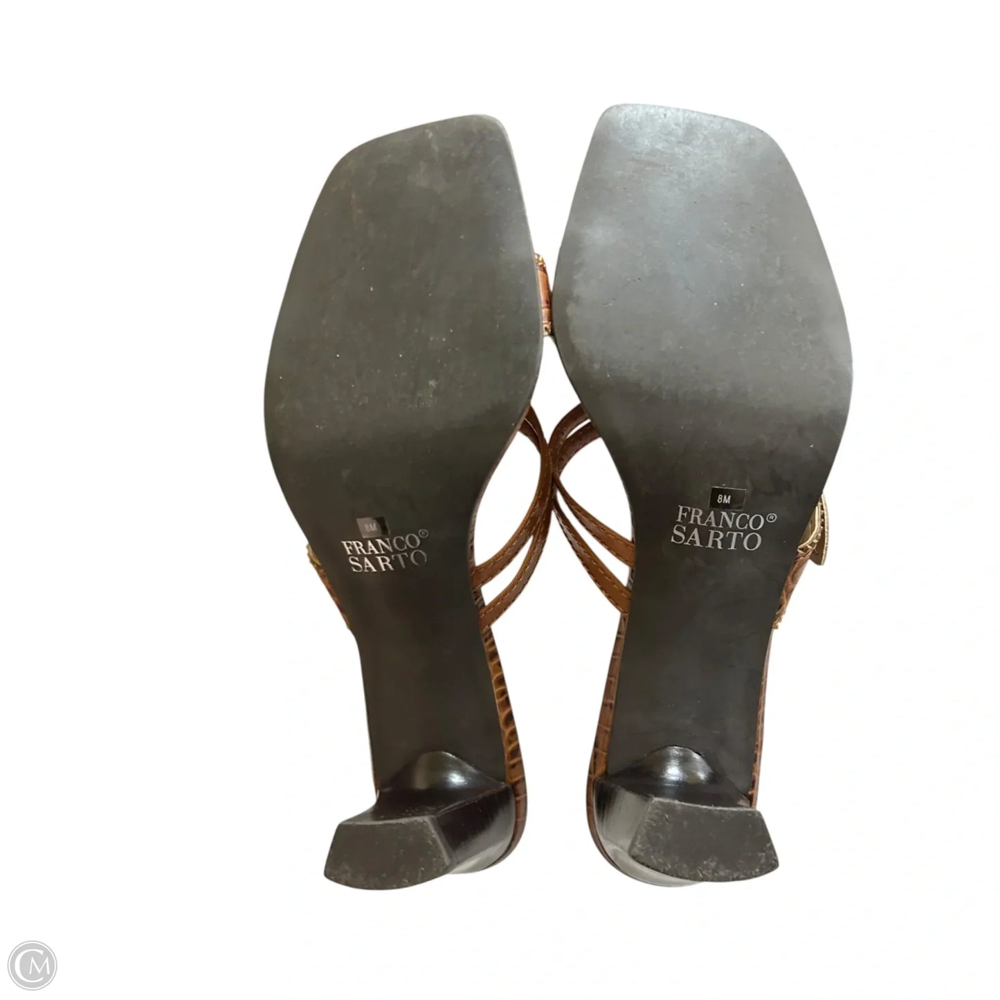 Sandals Heels Block By Franco Sarto In Tan, Size: 8