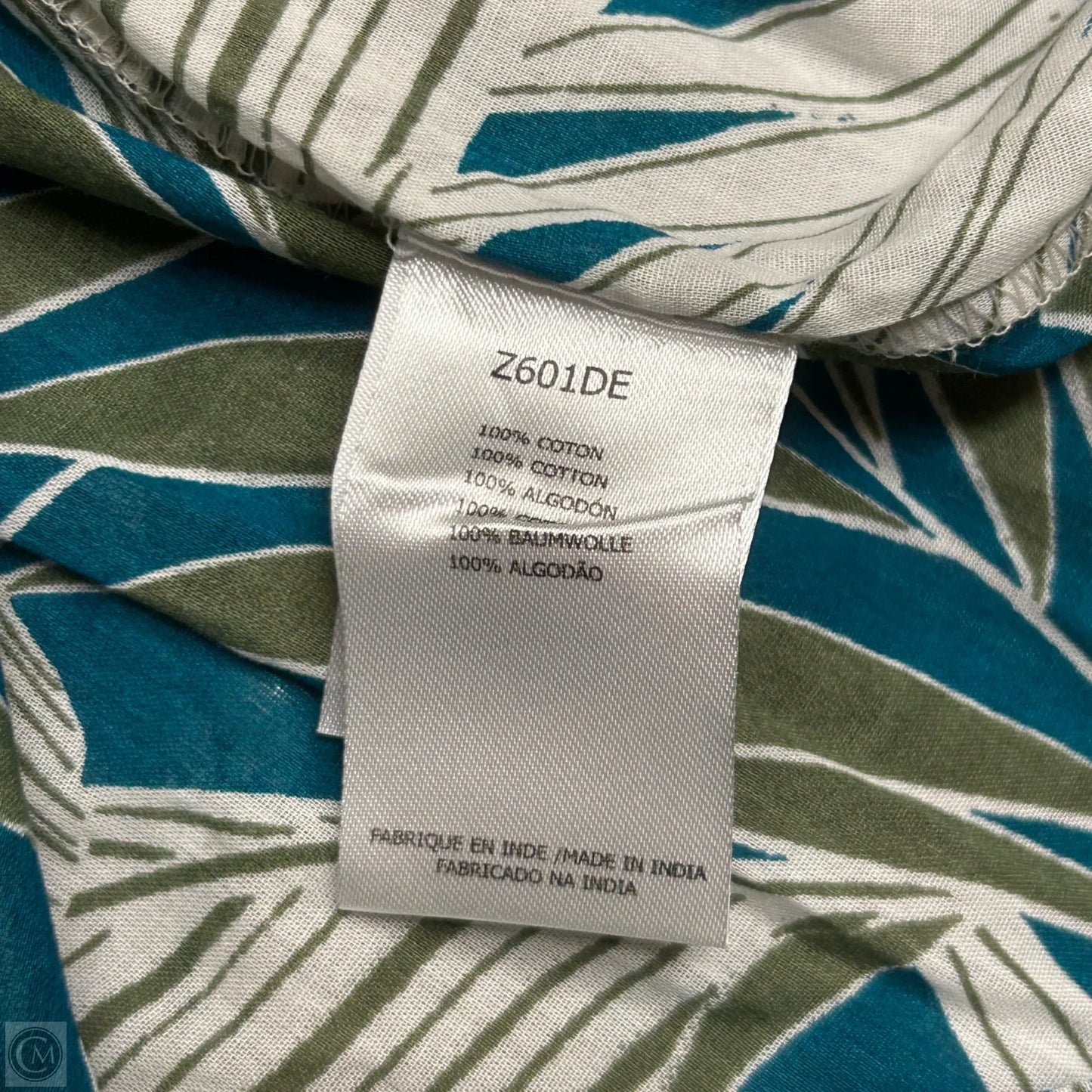 Top 3/4 Sleeve By Molly Bracken In Blue & Green, Size: Xl