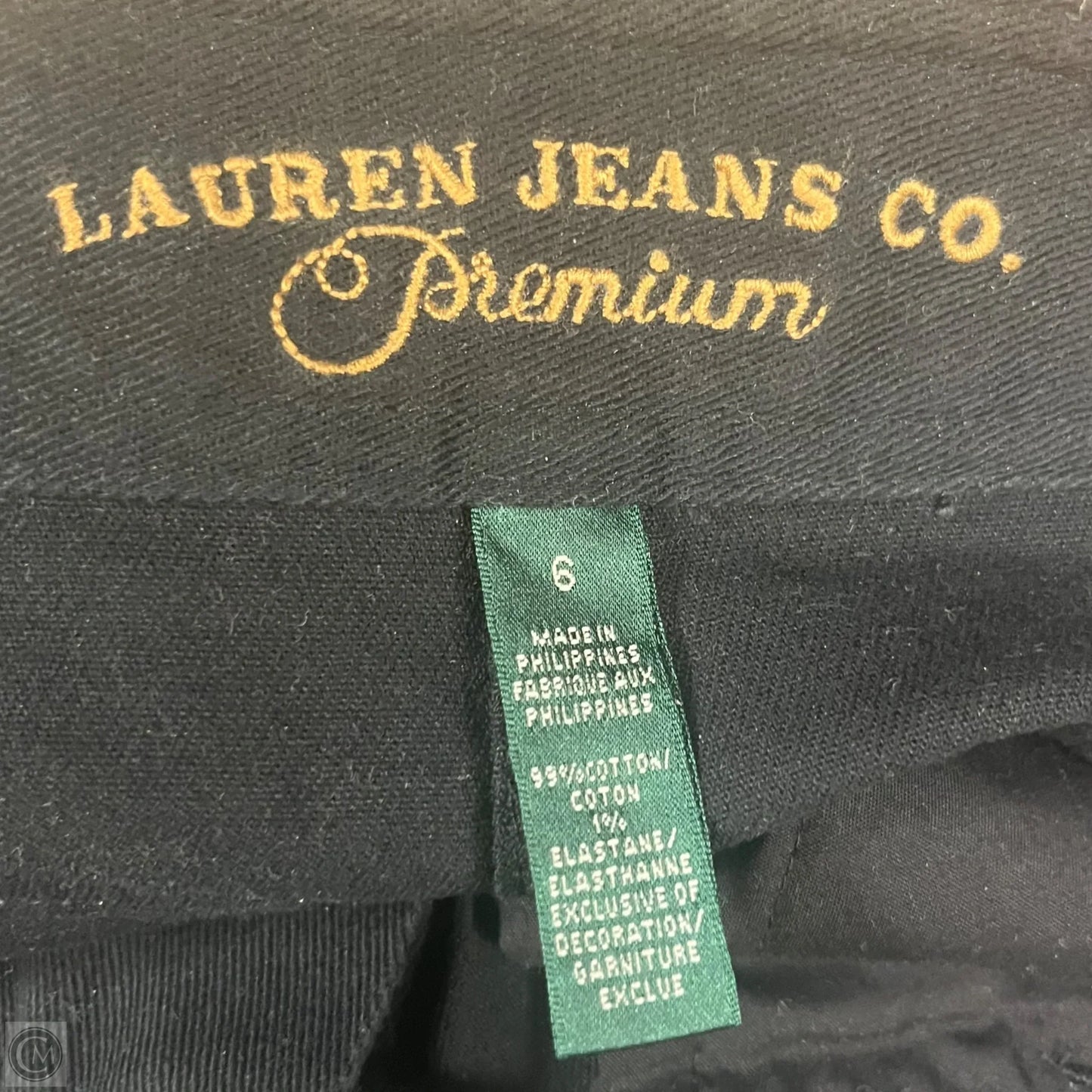 Skirt Midi By Lauren By Ralph Lauren In Black Denim, Size: 6