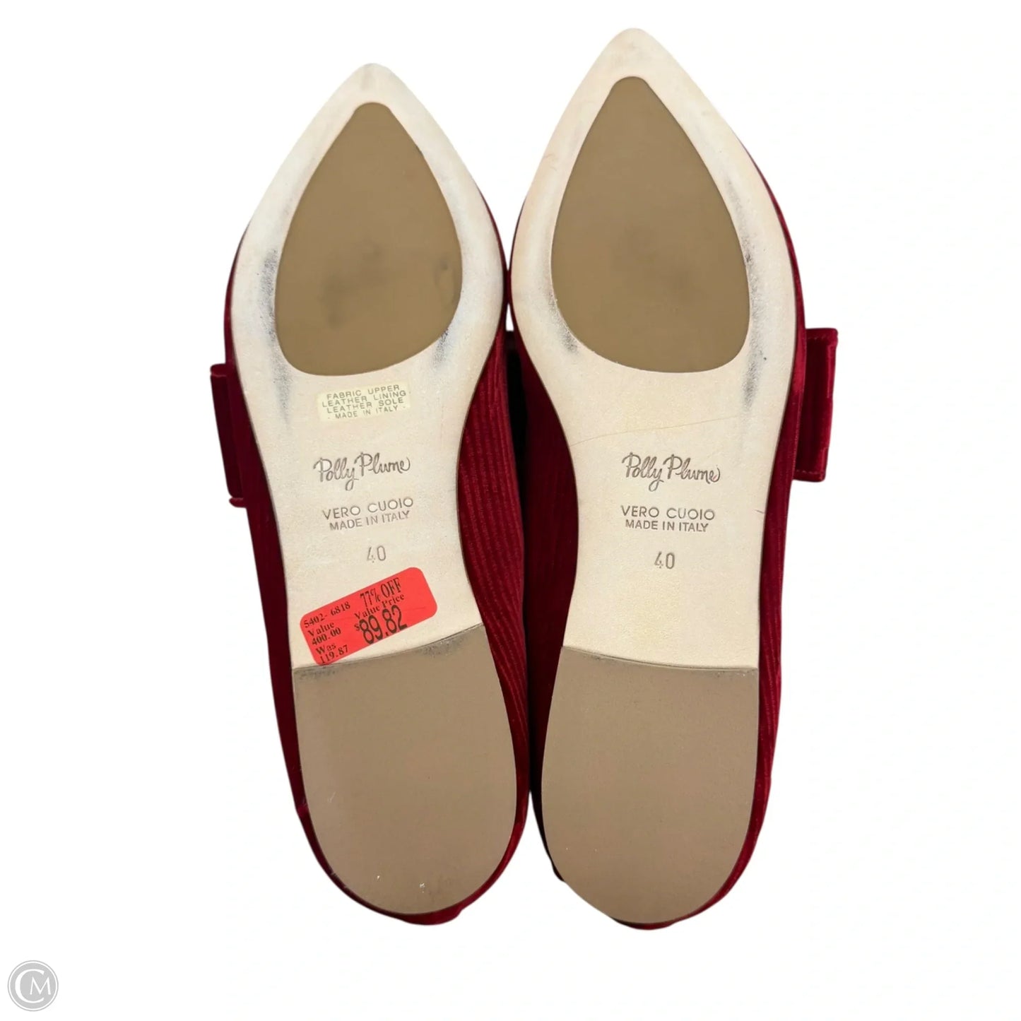 Shoes Flats By Polly Plume In Red, Size: 9.5