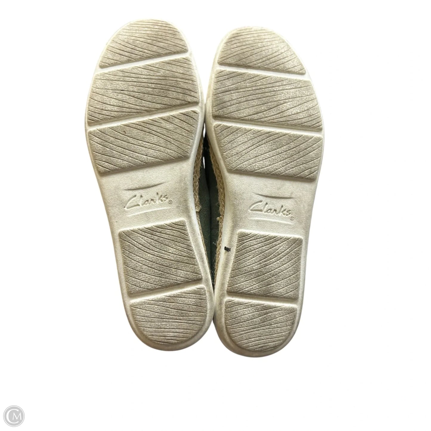 Shoes Flats By Clarks In Green & White, Size: 9