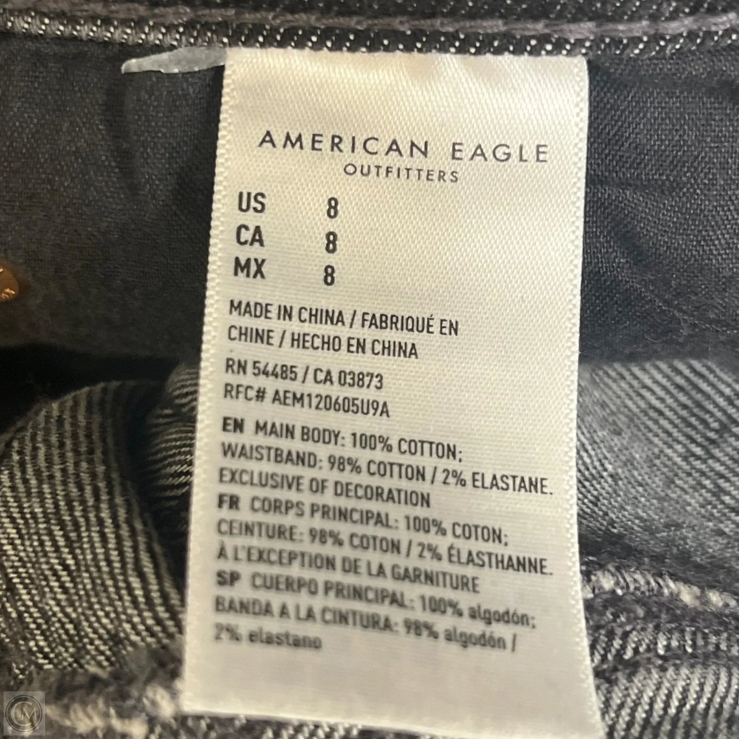 Shorts By American Eagle In Black Denim, Size: 8