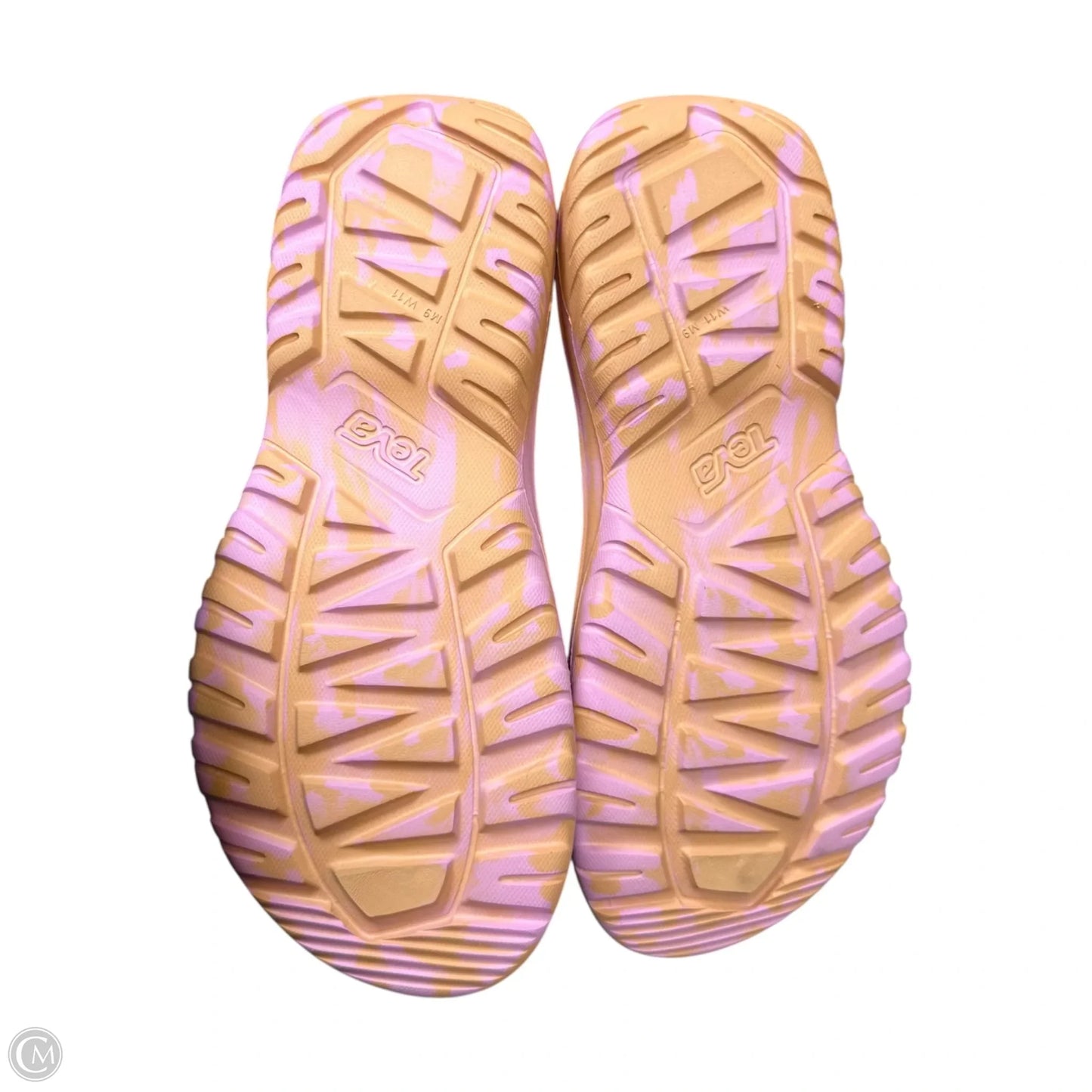 Sandals Flats By Teva In Orange & Pink, Size: 11