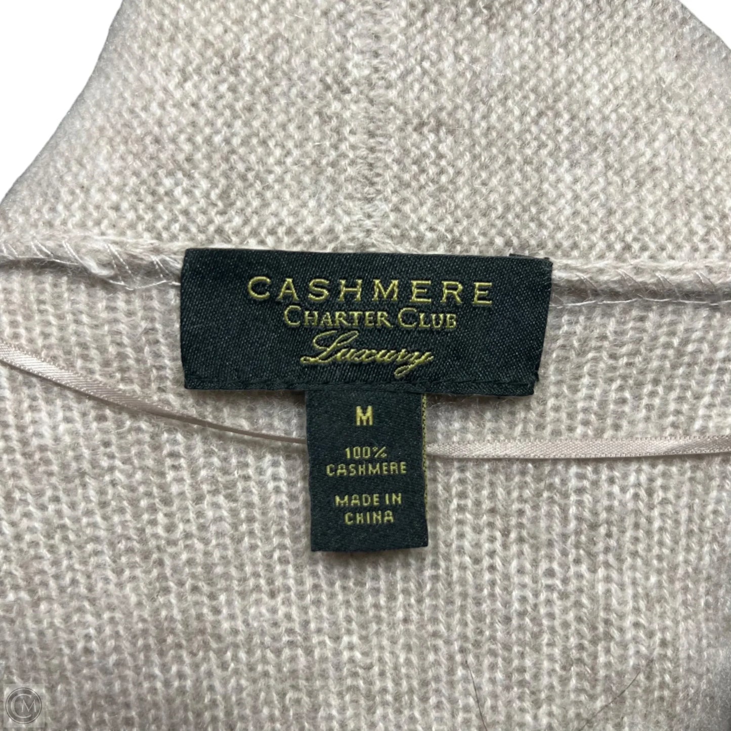 Sweater Cardigan Cashmere By Charter Club In Taupe, Size: M