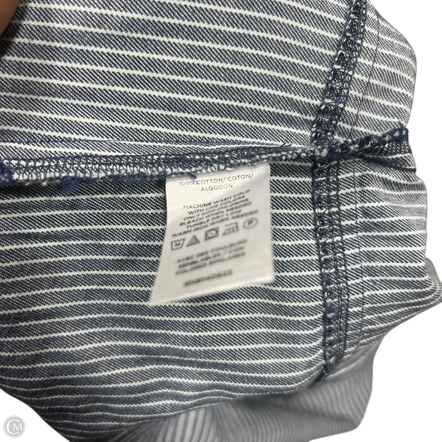 Top Short Sleeve By Loft In Blue & White, Size: Xs