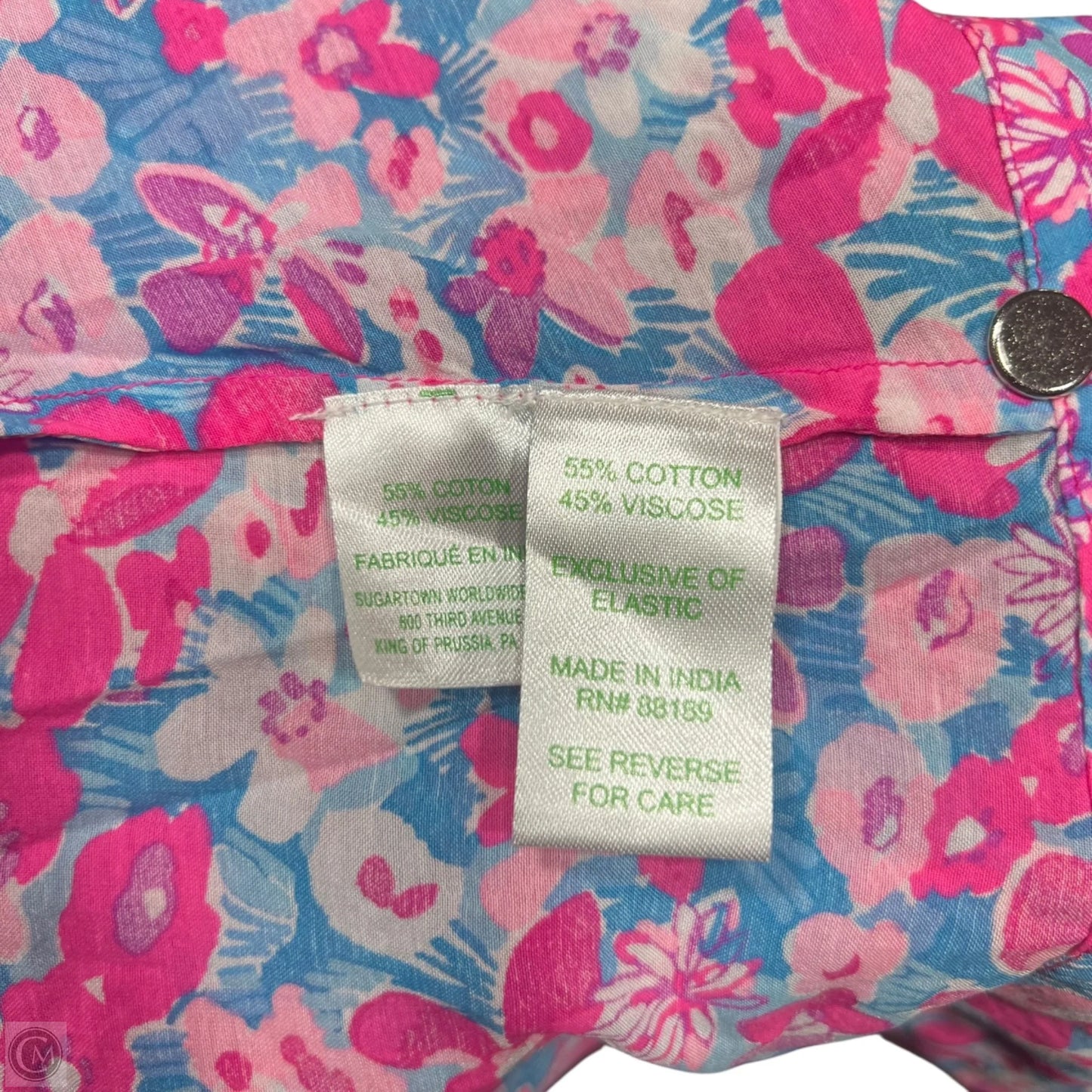 Top Long Sleeve Designer By Lilly Pulitzer In Blue & Pink, Size: Xs
