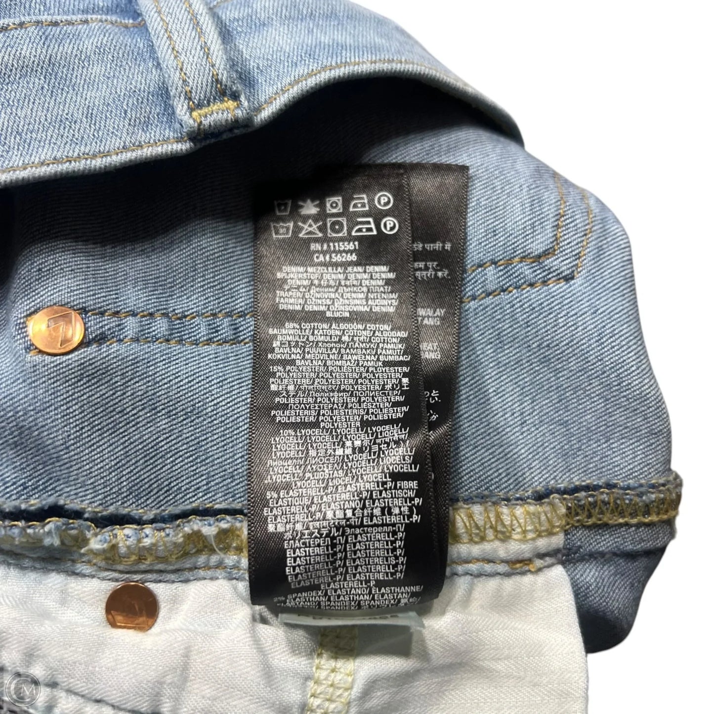 Jeans Skinny By 7 For All Mankind In Blue Denim, Size: 0