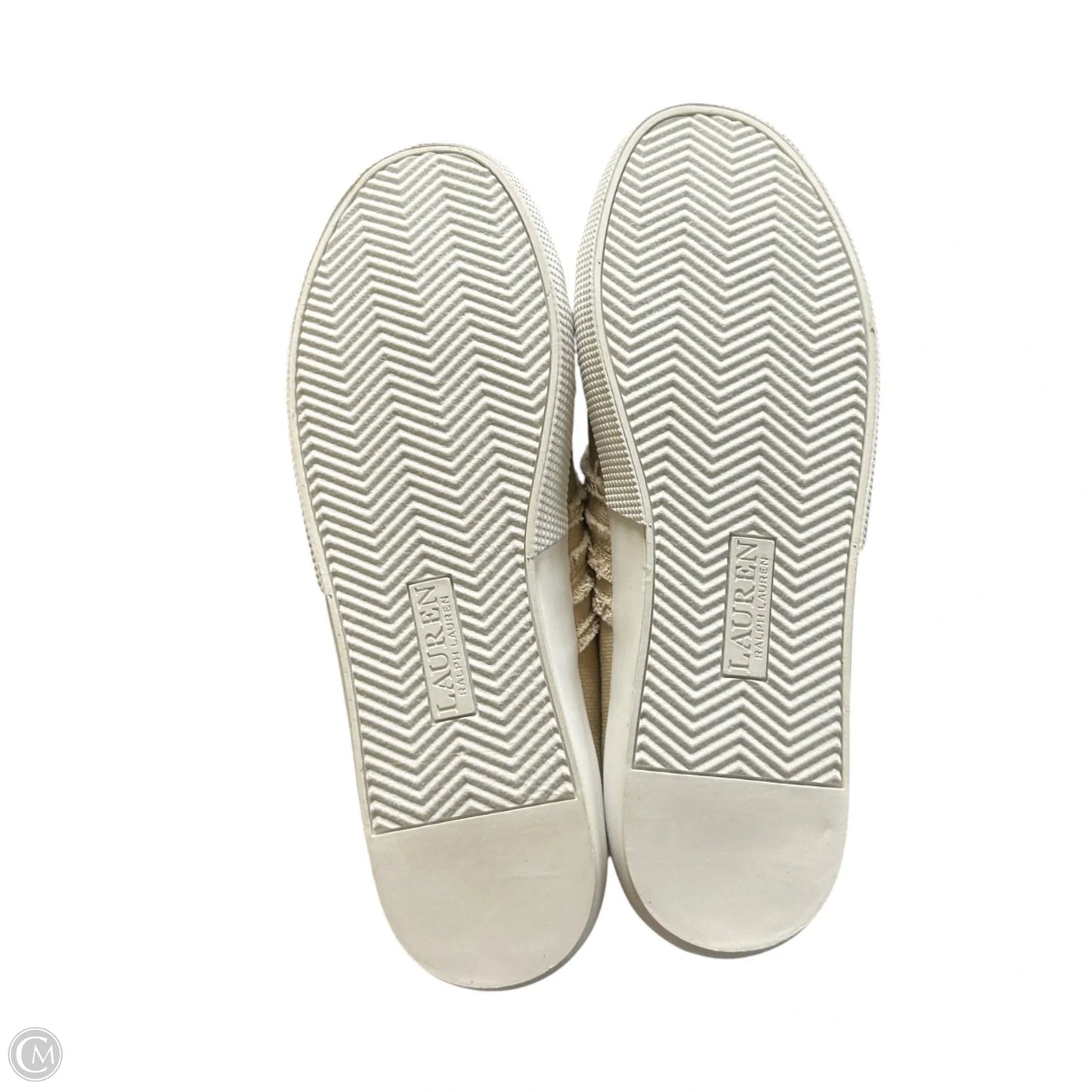 Shoes Sneakers By Lauren By Ralph Lauren In Cream & Tan, Size: 9.5