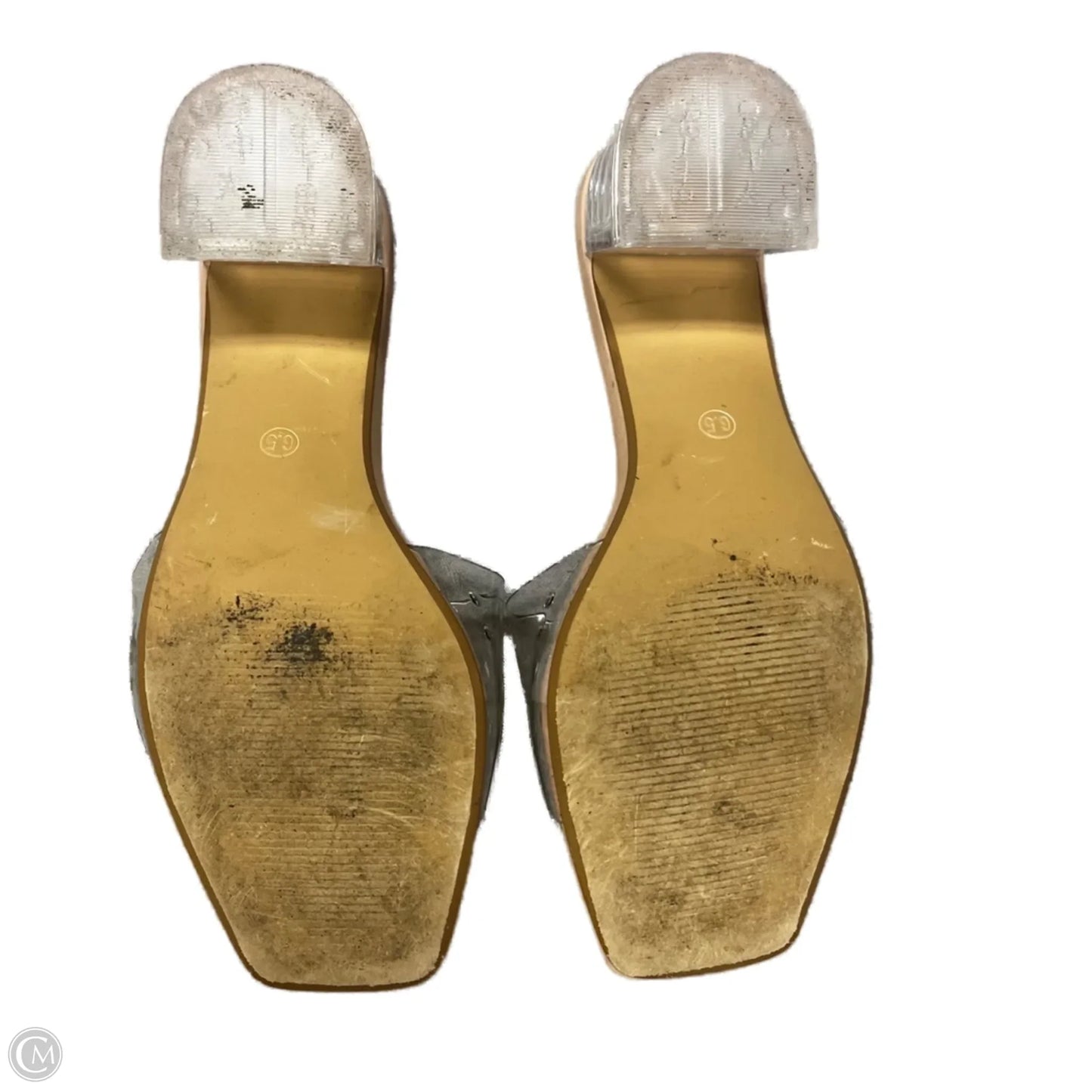 Sandals Heels Block By Pizz Anu In Clear, Size: 6.5